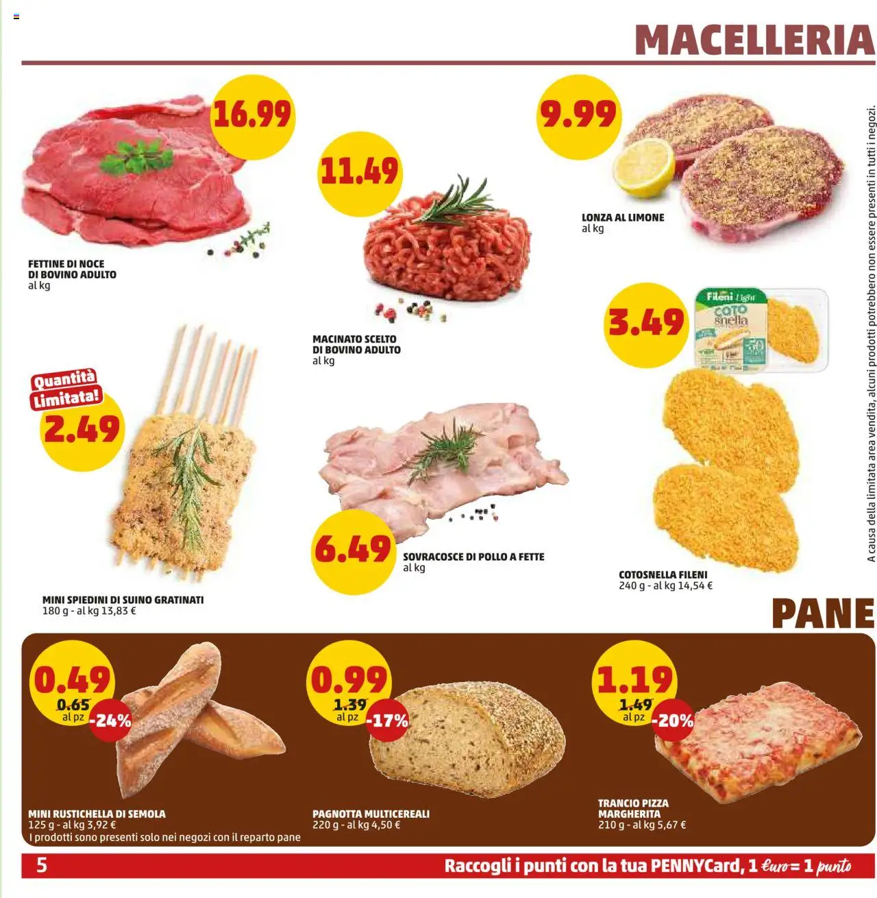 Volantino PENNY del 17.07.2025 | Pagina: 5 | Prodotti: Bovino, Pollo, Spiedini, Macinato