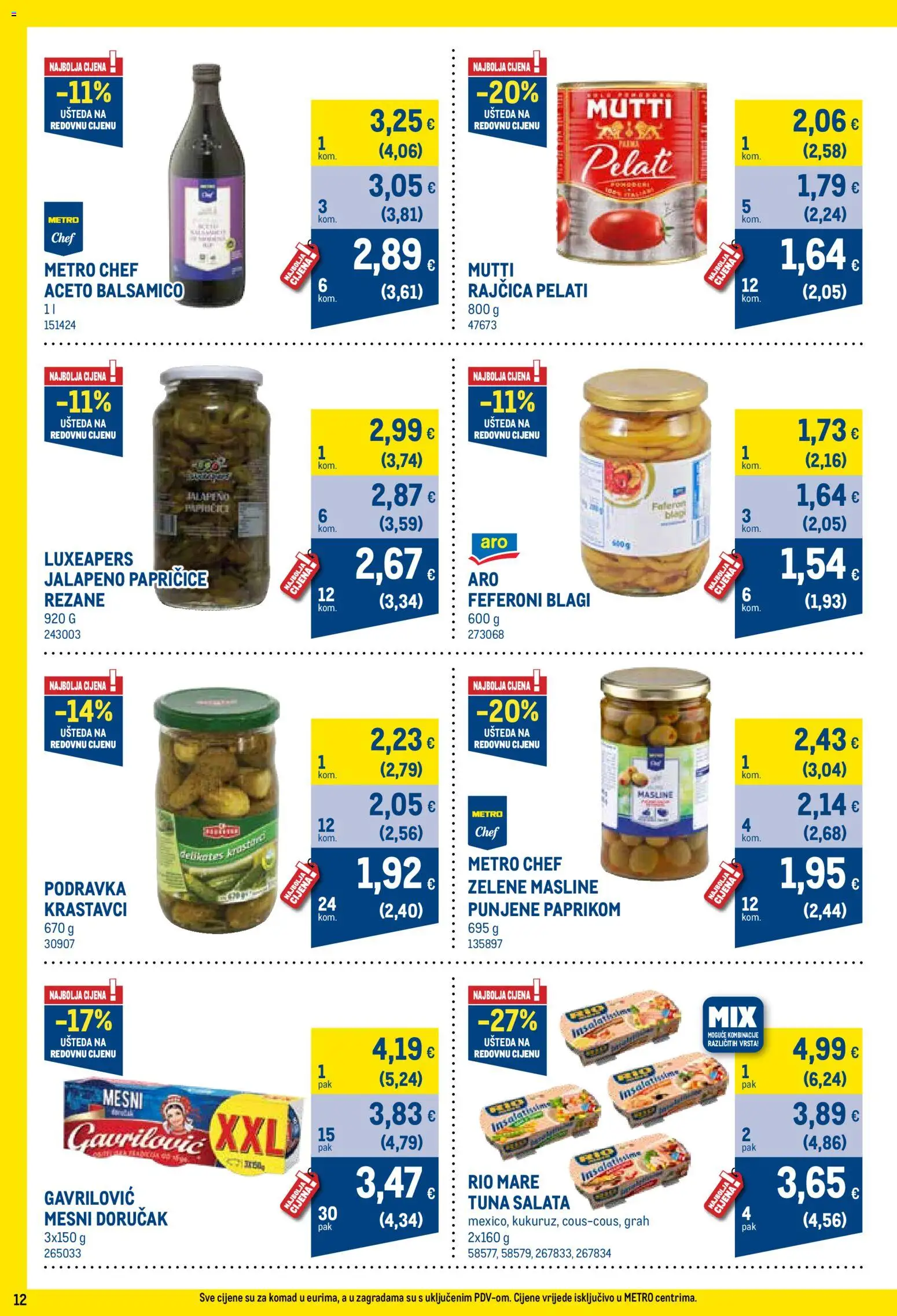 Metro katalog | vrijedi od 01.12.2025 | Stranica: 12 | Proizvodi: Podravka, Rajčica, Tuna, Feferoni