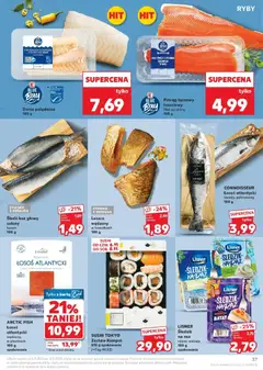 Pogląd oferty "Kaufland gazetka" - ważna od 06.11.2025 | Strona: 37 | Produkty: Śledź, Dorsz, Łosoś, Sushi