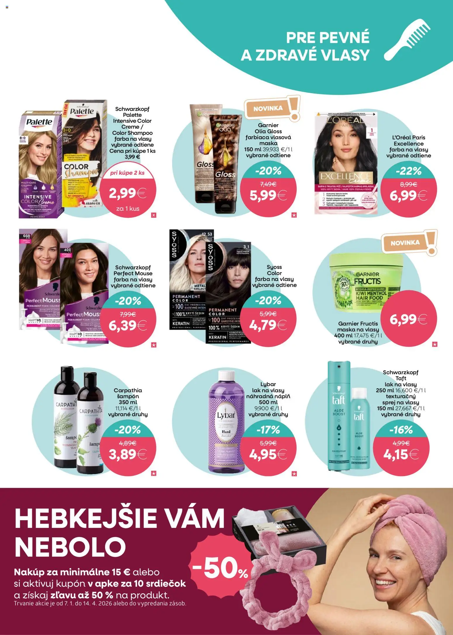 Nové 101 drogerie akcie – leták je platný od 25.03.2026 | Strana: 7 | Produkty: Šampón, Lak na vlasy, Maska, Kiwi