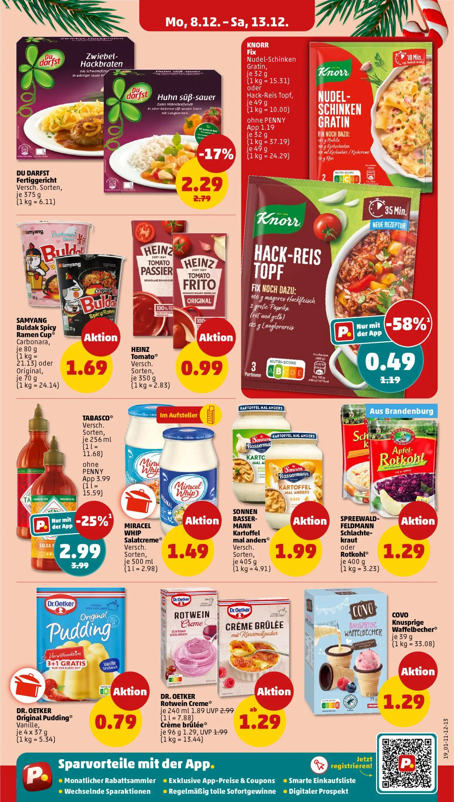 Penny Prospekt 	 – gültig ab 08.12.2025 | Seite: 23 | Produkte: Käse, Rotwein, Nudeln, Hackfleisch