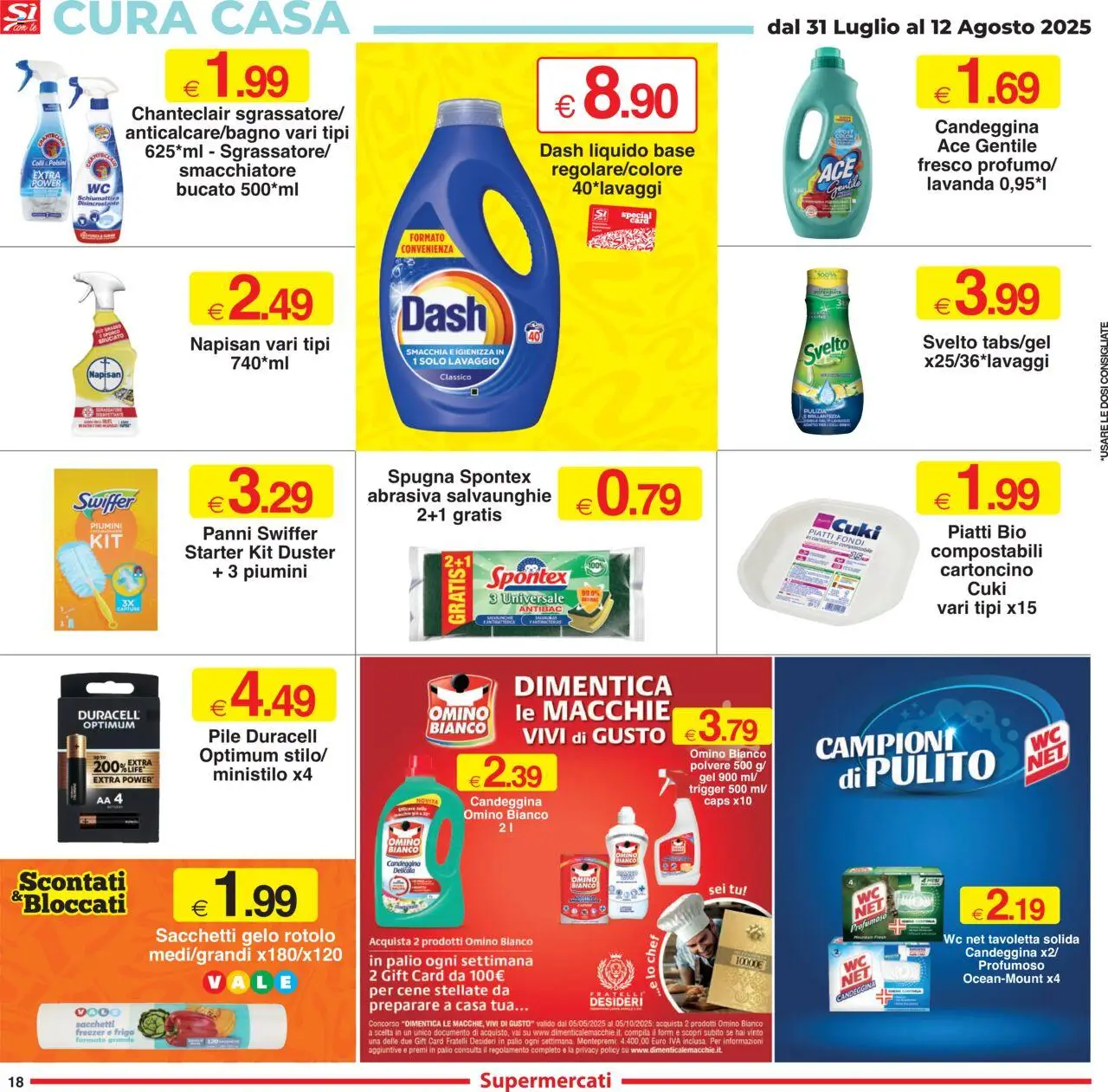 Volantino Sì con Te del 31.07.2025 | Pagina: 18 | Prodotti: Smacchiatore, Candeggina, Freezer, Lavanda