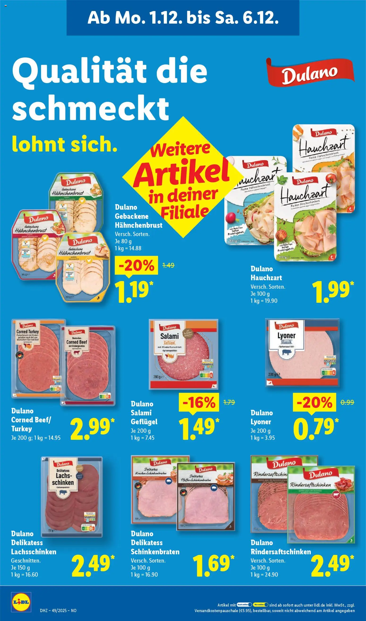 Lidl Prospekt Rahden – gültig ab 01.12.2025 | Seite: 18 | Produkte: Lachs, Pfeffer, Salami, Schinken
