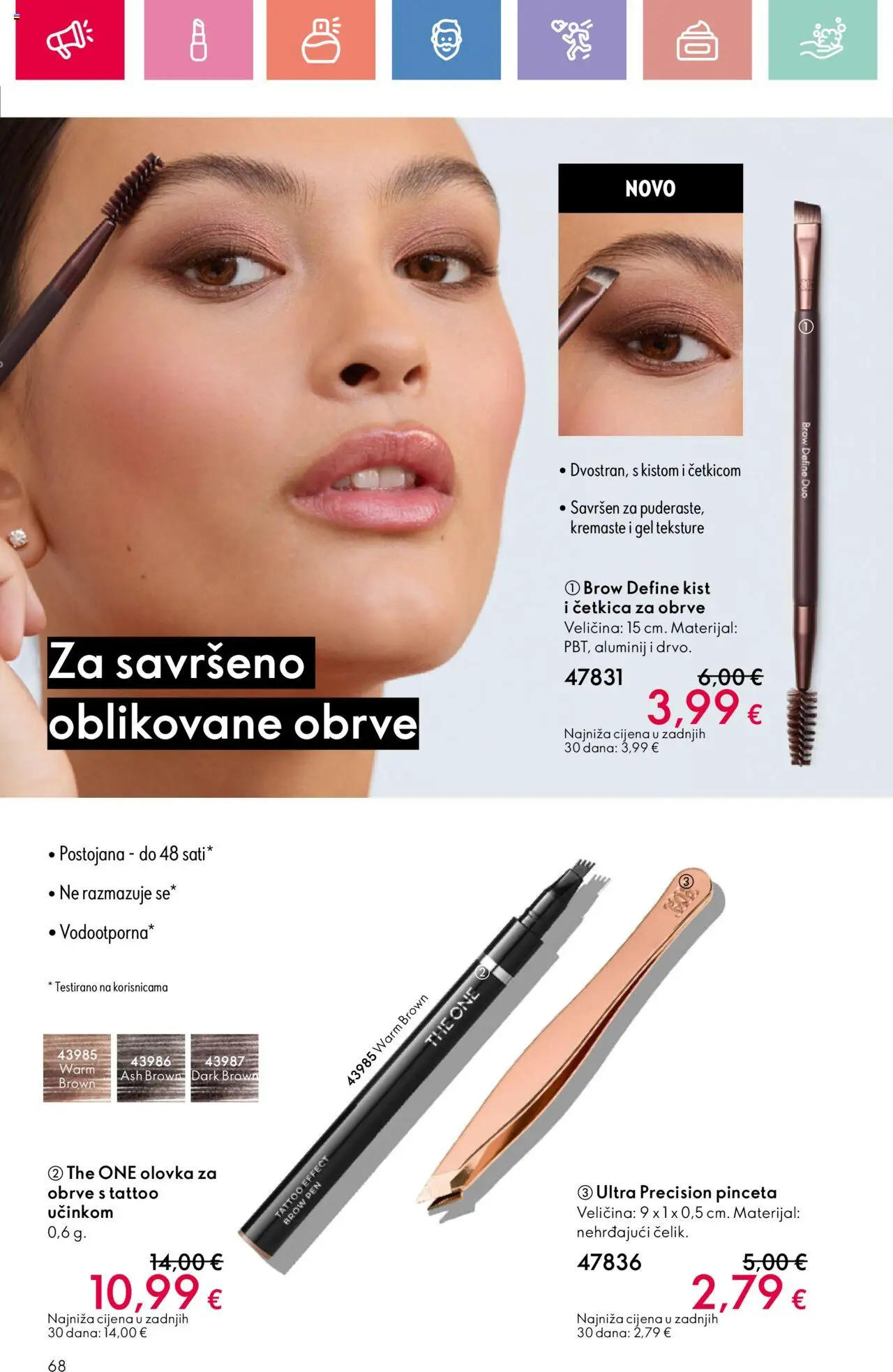 Oriflame katalog | vrijedi od 03.08.2025 | Stranica: 68 | Proizvodi: Kist, Olovka za obrve
