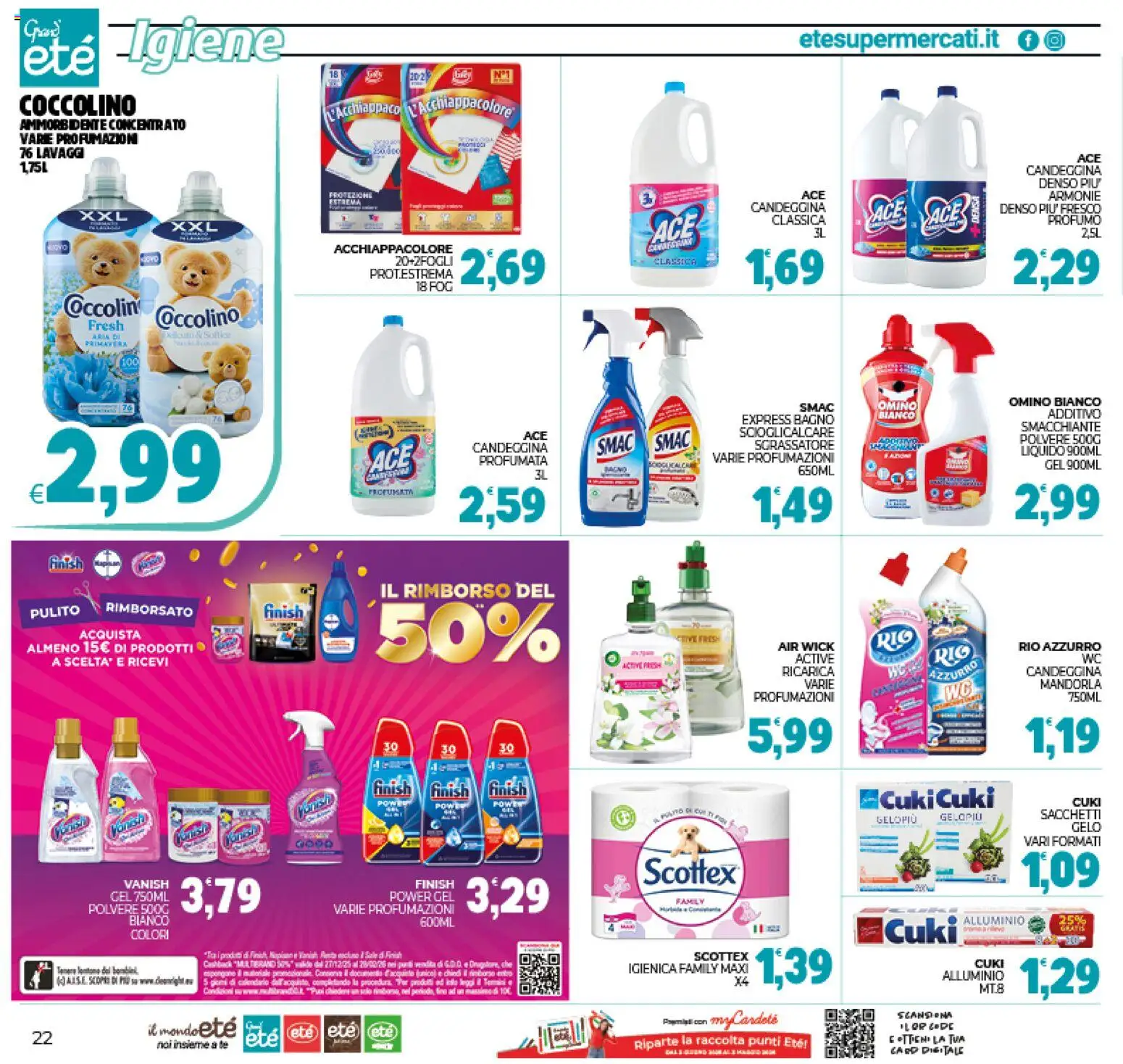 Volantino Eté del 16.01.2026 | Pagina: 22 | Prodotti: Tè, Candeggina, Sgrassatore, Alluminio
