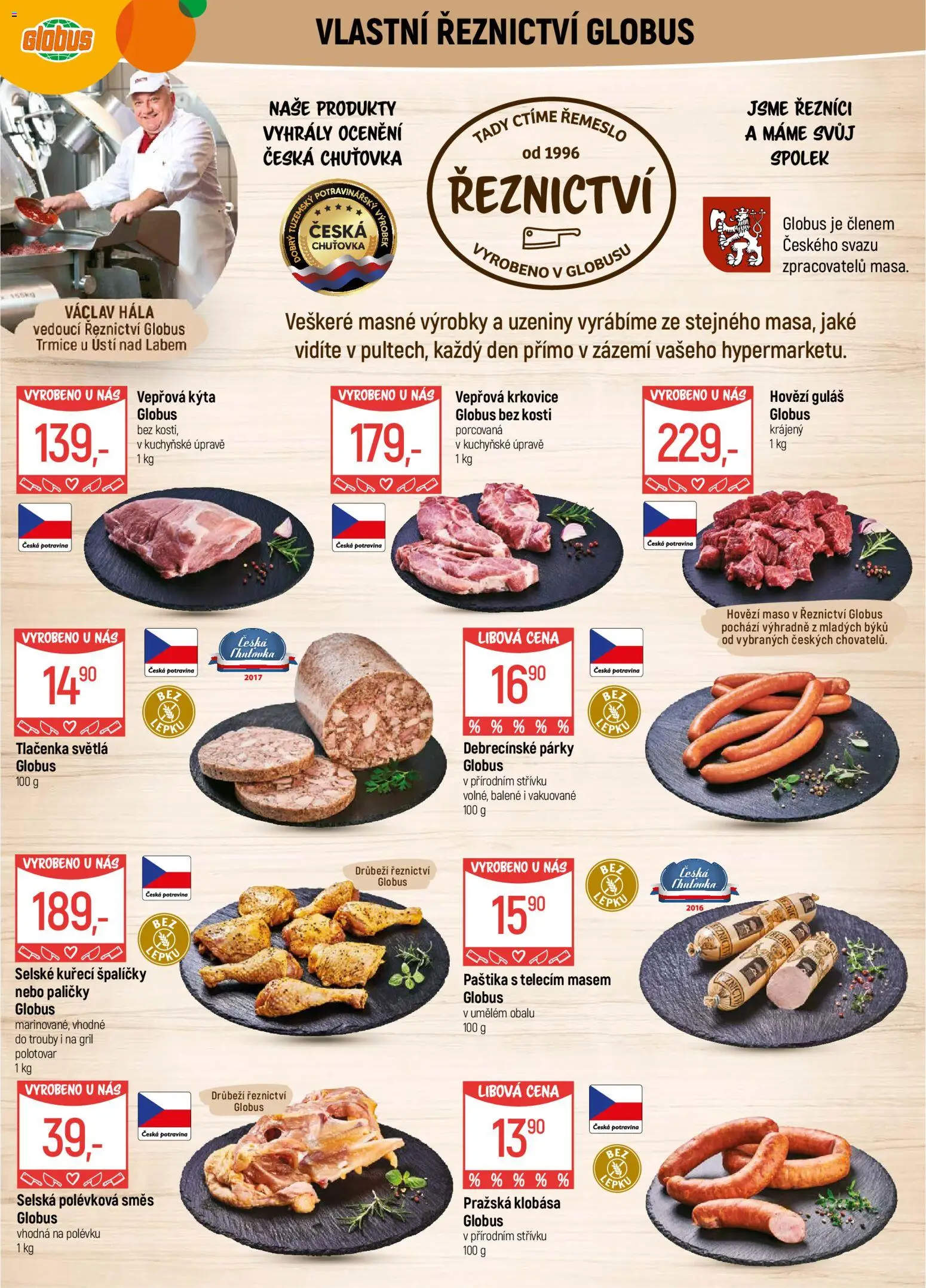 Globus leták - Trmice od 18.03.2026 | Strana: 5 | Produkty: Klobása, Uzeniny, Krkovice, Vepřová krkovice