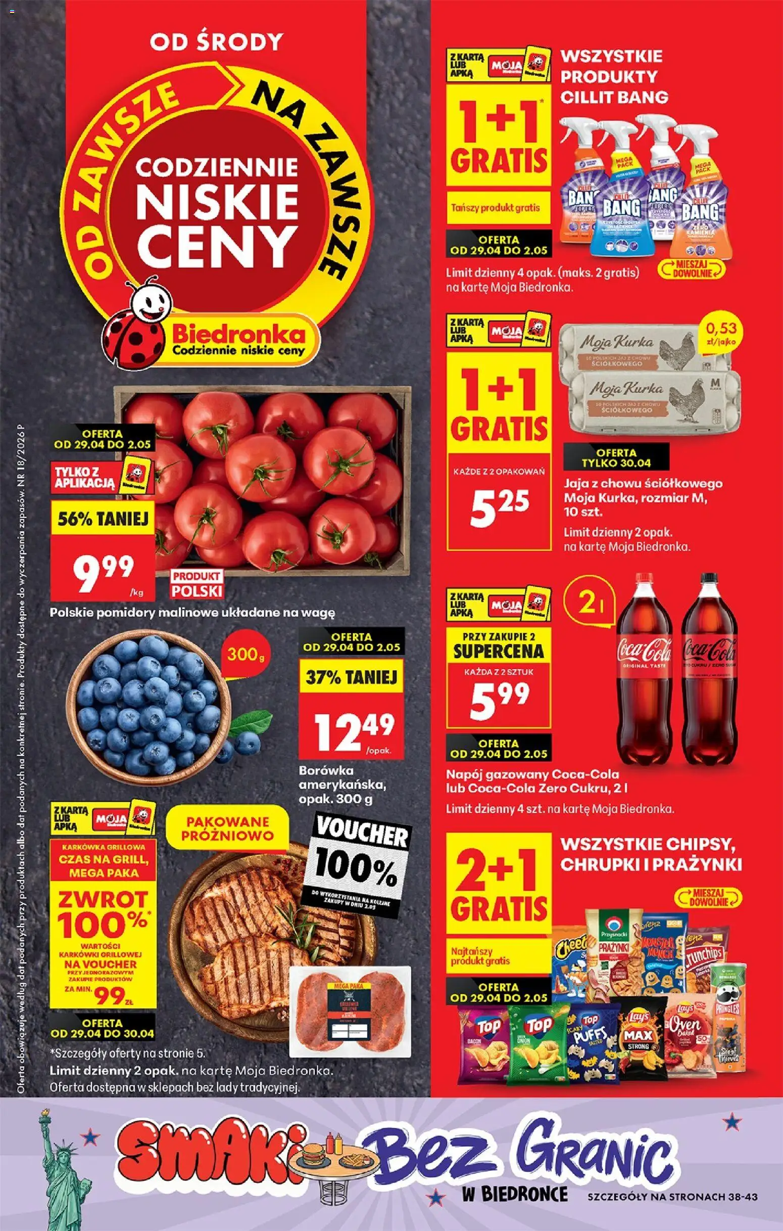 Biedronka Polsko leták - Codziennie niskie ceny od 29.04.2026 | Strana: 1 | Produkty: Monster, Pringles, Lay's