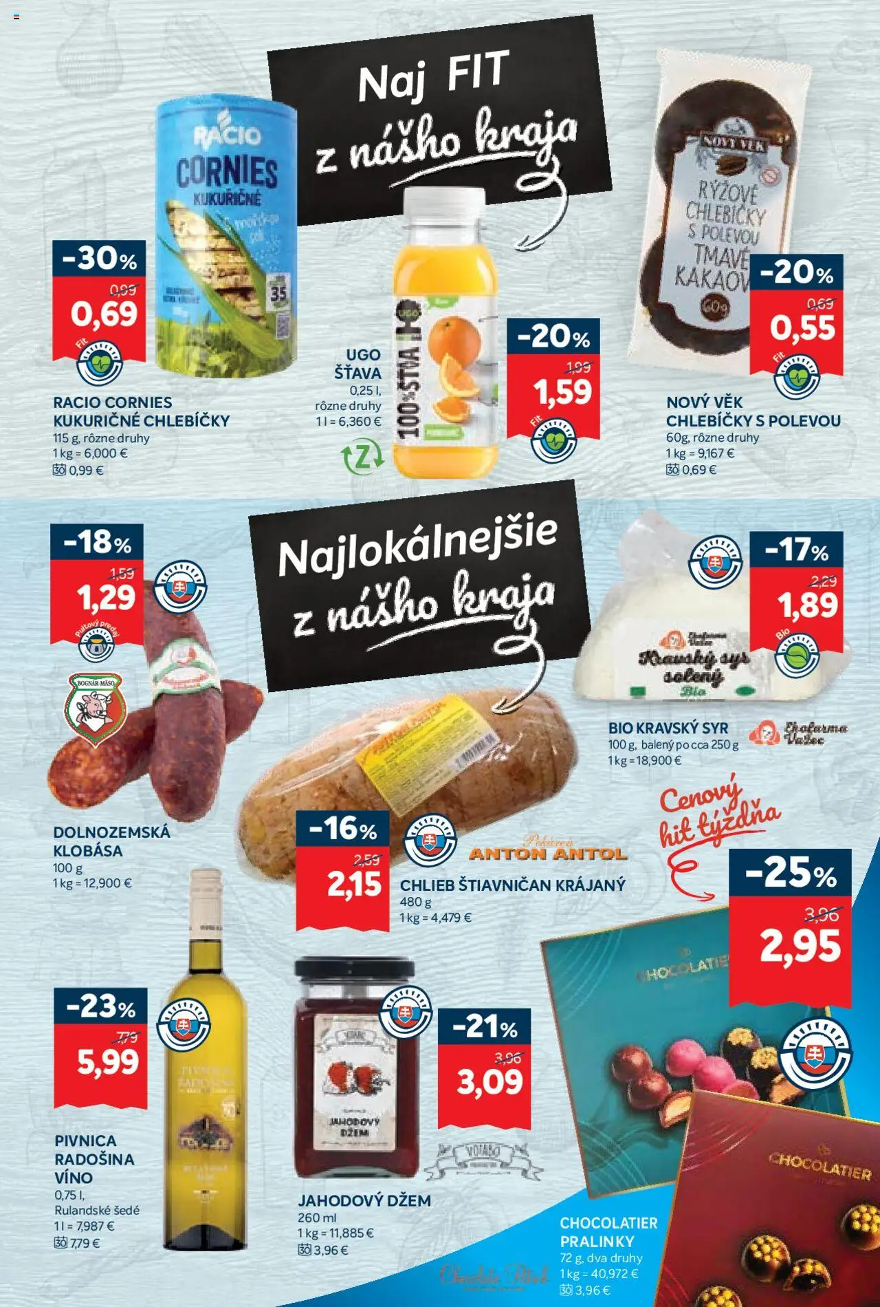 Nové Kraj akcie – leták je platný od 18.09.2025 | Strana: 5 | Produkty: Chlieb, Víno, Klobása, Kakao