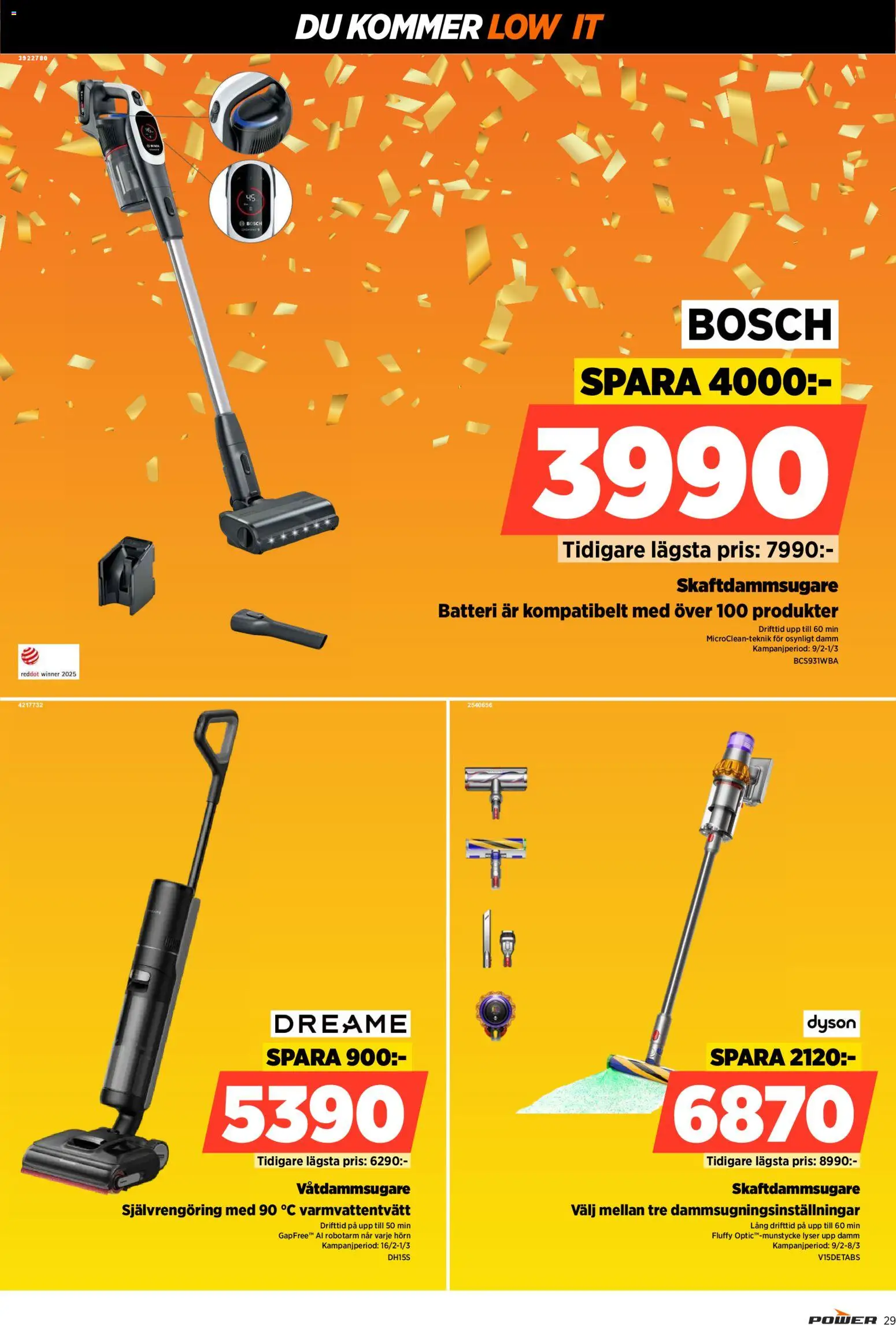 Power reklamblad aktuell från 16.02.2026 | Sida: 29 | Produkter: Batteri, Skaftdammsugare