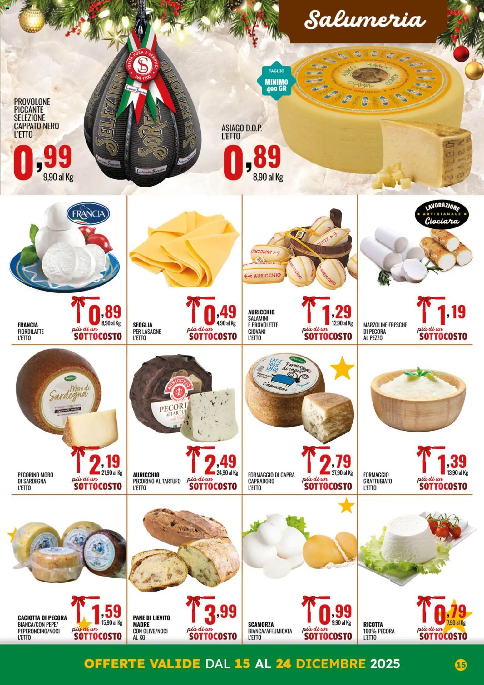 Volantino GECOP del 15.12.2025 | Pagina: 15 | Prodotti: Tartufo, Provolone, Ricotta, Pecorino