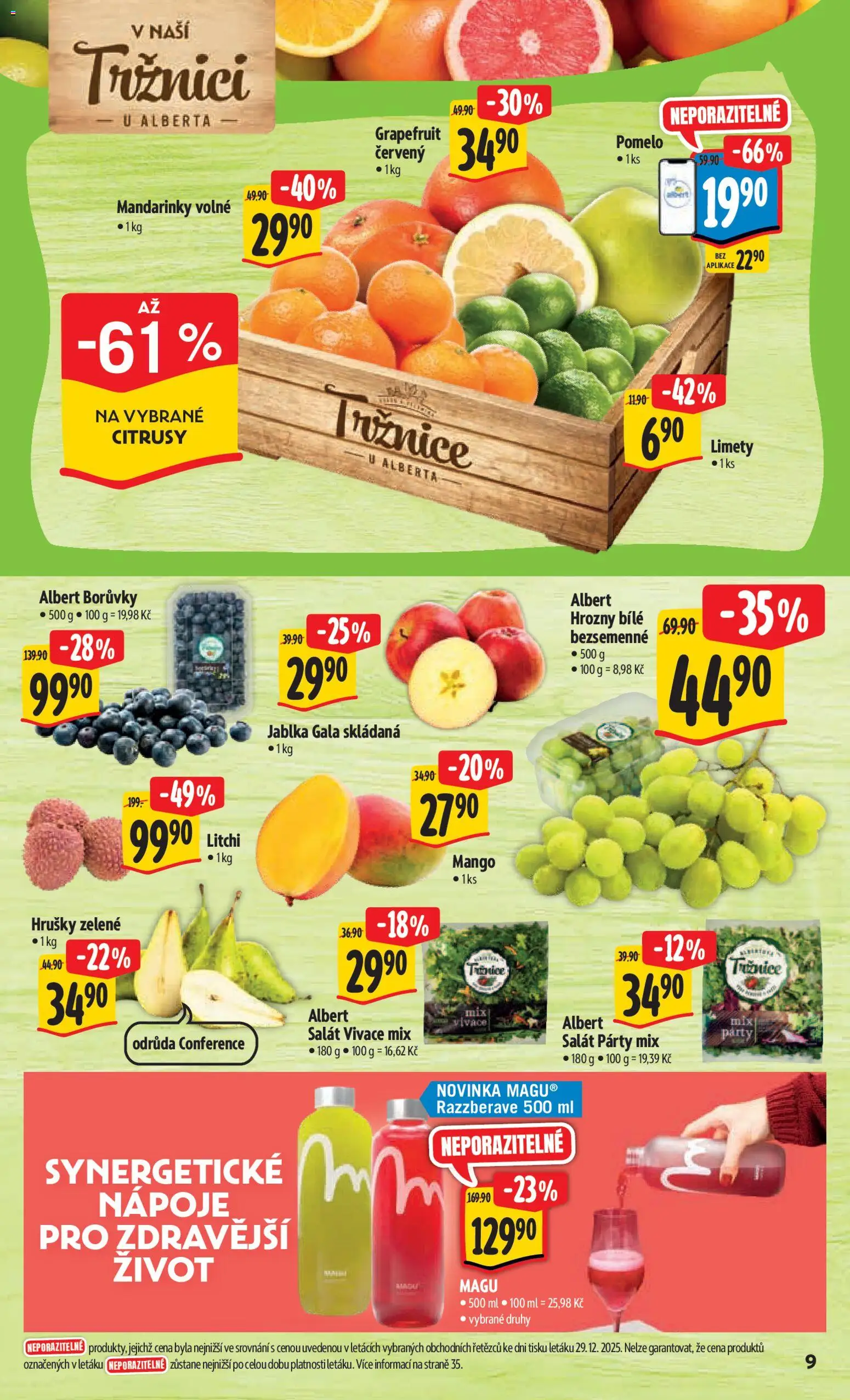 Albert leták - Hypermarket od 07.01.2026 | Strana: 15 | Produkty: Hrušky, Salát, Party mix, Hrozny