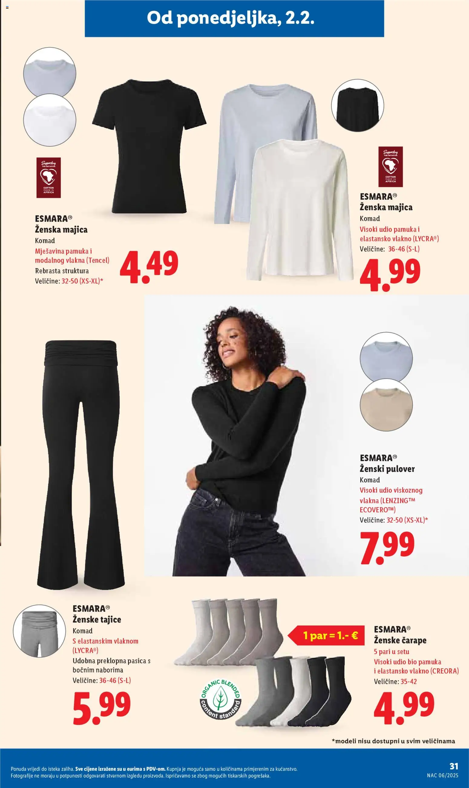 Lidl katalog | vrijedi od 02.02.2026 | Stranica: 31 | Proizvodi: Majica, Čarape, Tajice