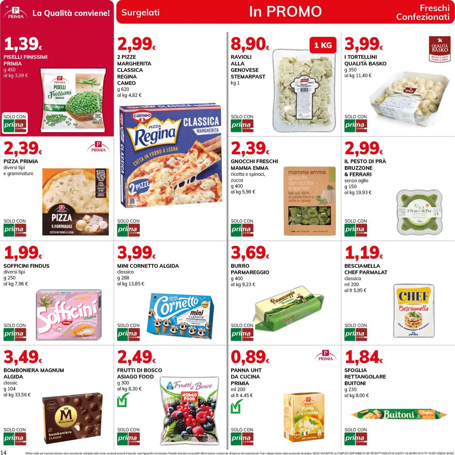 Volantino Basko del 07.04.2026 | Pagina: 14 | Prodotti: Panna, Burro, Pesto, Piselli