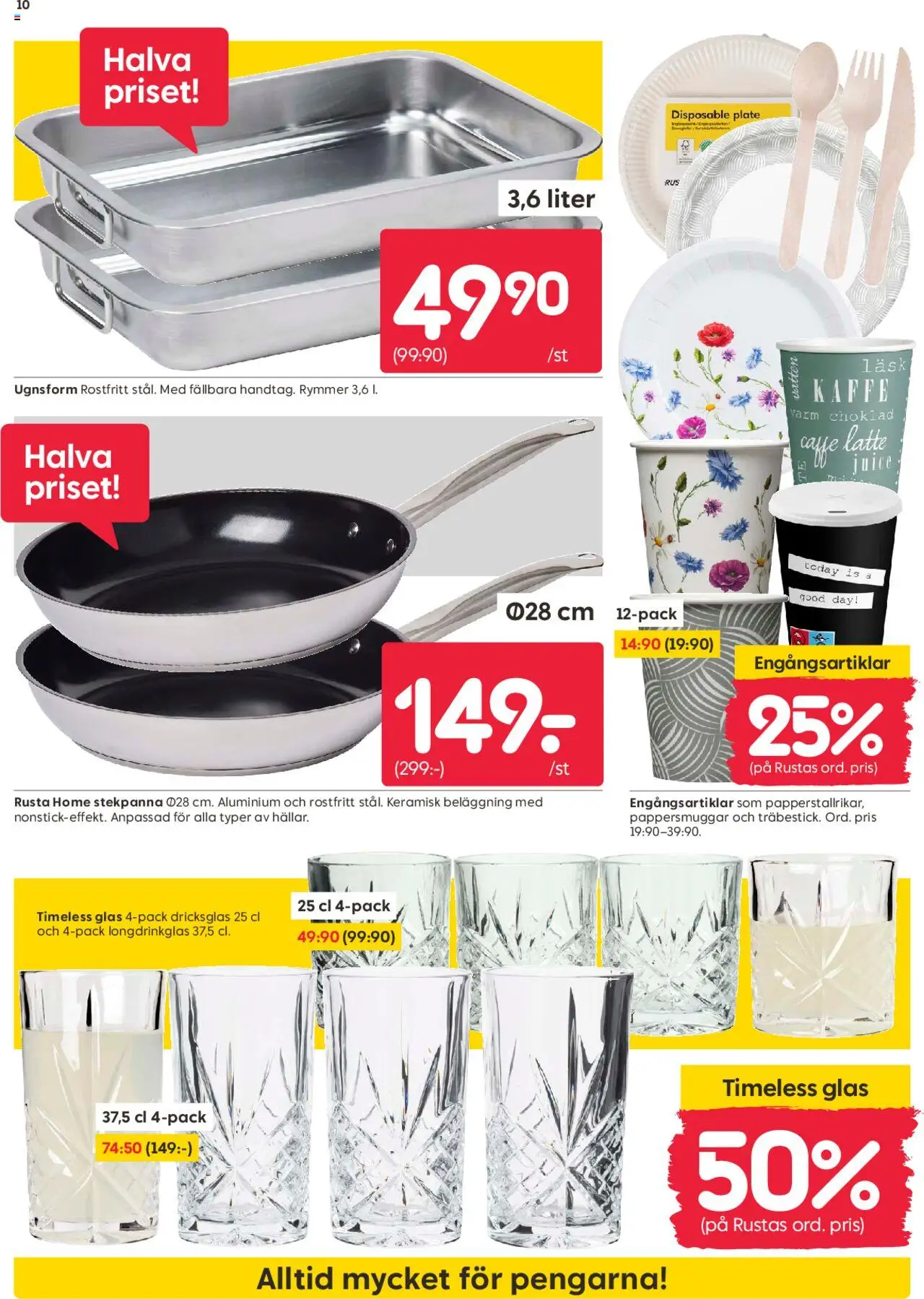 Rusta reklamblad aktuell från 04.08.2025 | Sida: 10 | Produkter: Kaffe, Choklad, Juice, Stekpanna