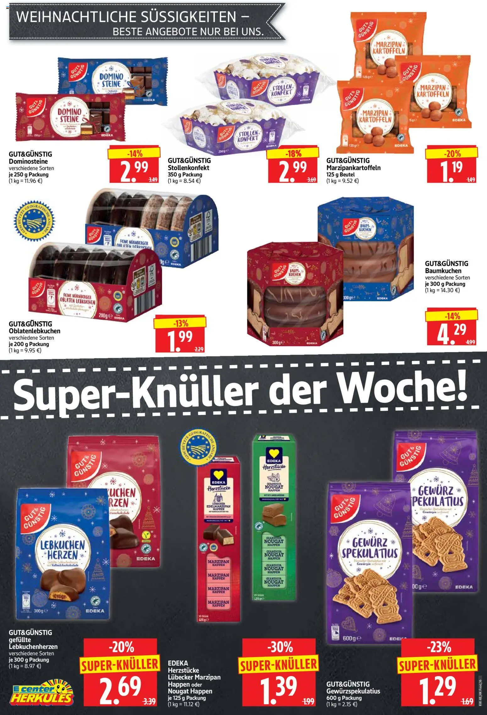 HERKULES Prospekt 	 – gültig ab 24.11.2025 | Seite: 16 | Produkte: Kartoffeln, Süßigkeiten, Kuchen