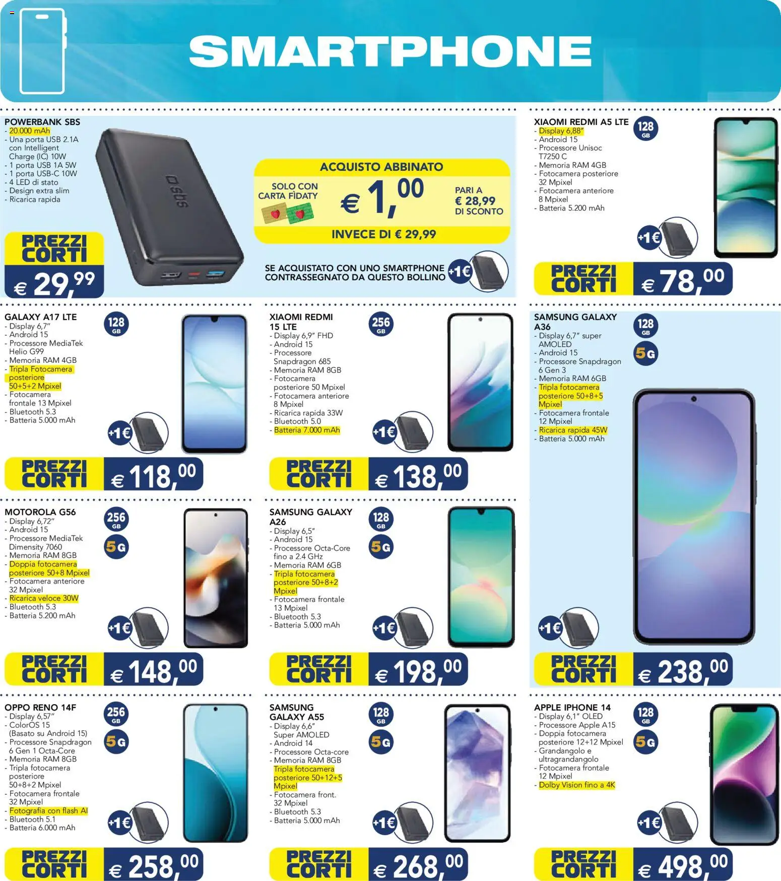 Volantino Esselunga S del 23.03.2026 | Pagina: 2 | Prodotti: Xiaomi, Samsung Galaxy, Smartphone, Fotocamera