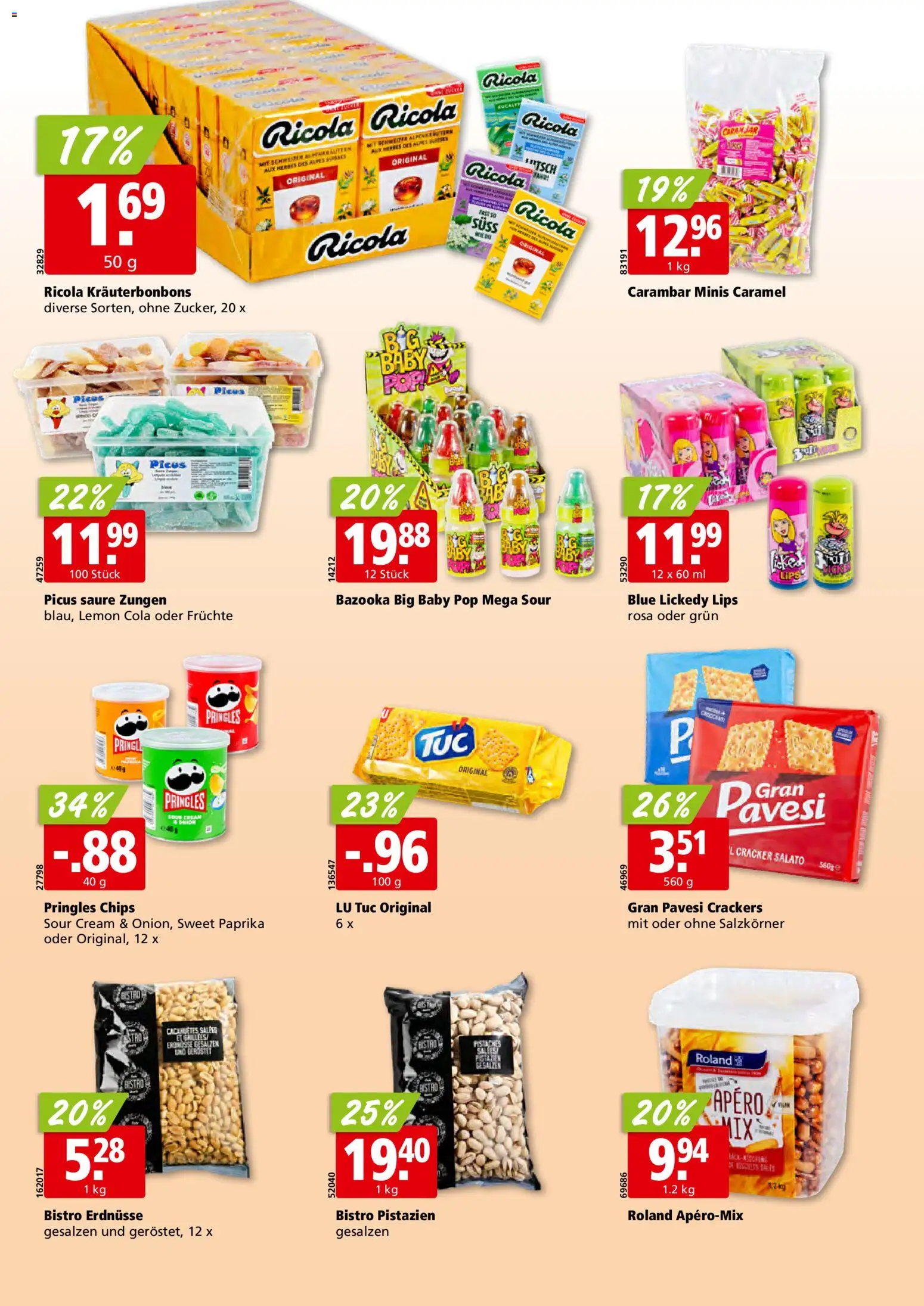 Aligro Aktionen – gültig ab 16.02.2026 | Seite: 20 | Produkte: Erdnüsse, Chips, Früchte