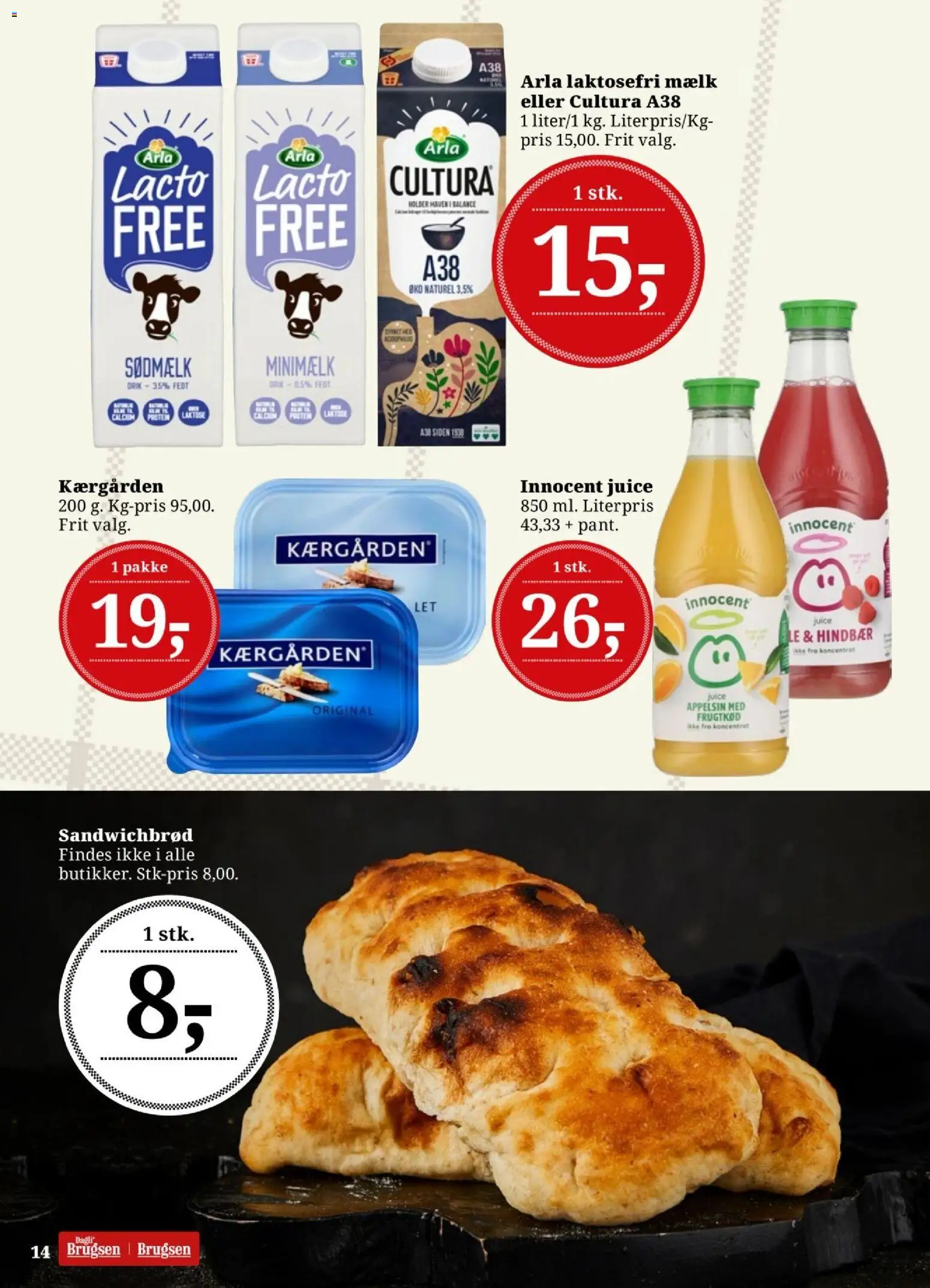 Dagli'Brugsen tilbudsavis – gyldig fra 24.10.2025 | Side: 15 | Produkter: Mælk, Juice, Bacon, Hindbær