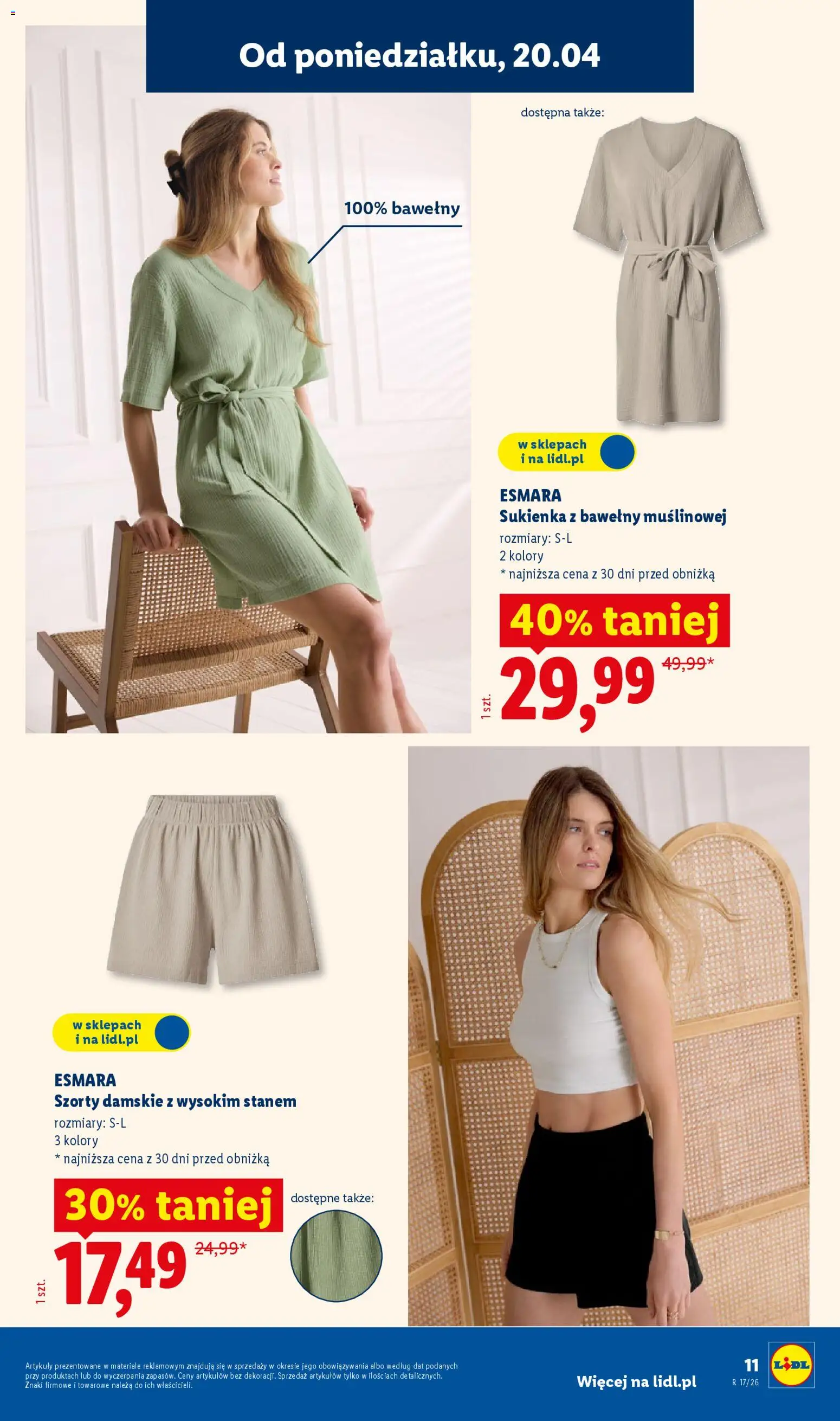 Lidl Katalog od 20.04.2026 | Strona: 9 | Produkty: Szorty, Sukienka