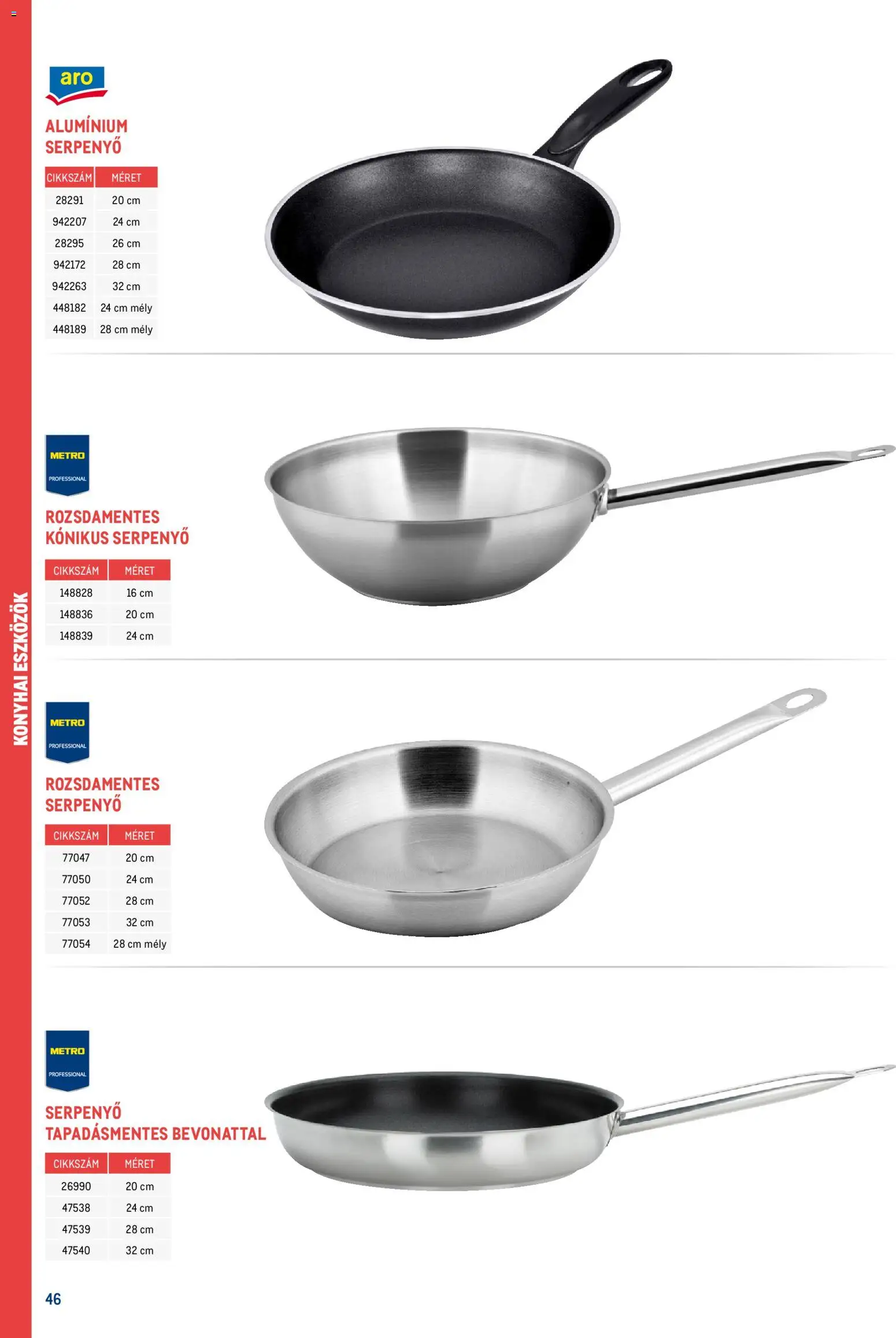 Metro akciós ujság - amely érvényes a következő dátumtól: 18.02.2026 | Oldal: 46 | Termékek: Serpenyő