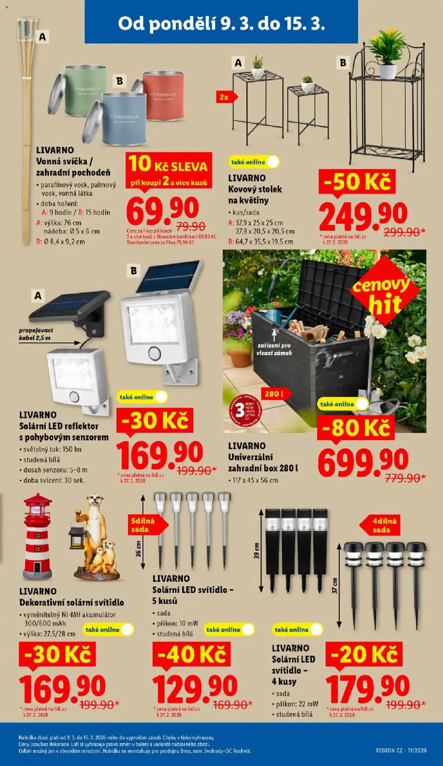 Lidl aktuální leták od 09.03.2026 | Strana: 35 | Produkty: Svíčka, Stolek, Reflektor, LED