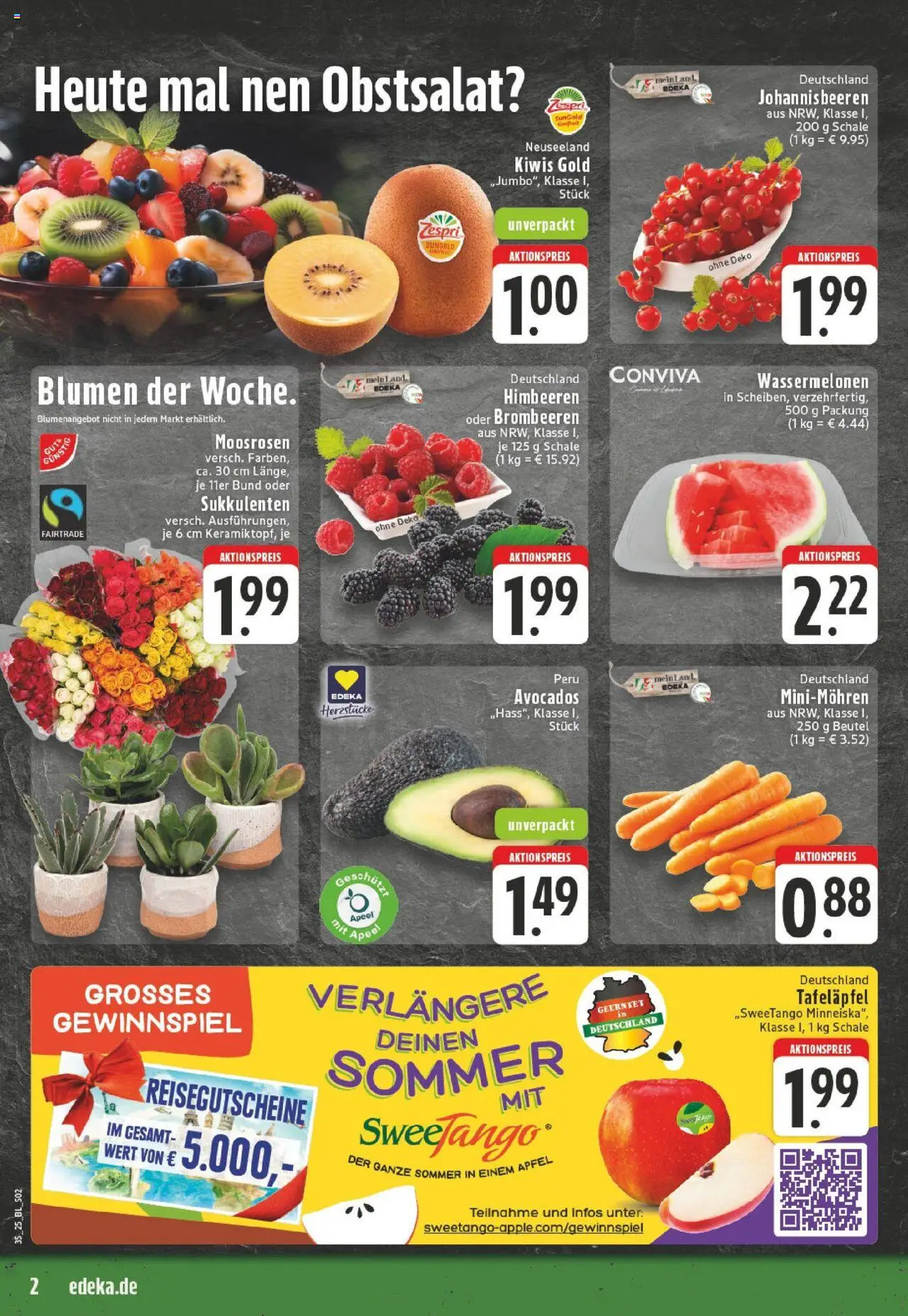 Edeka prospekt Schalksmühle	 - gültig ab dem 24.08.2025 | Seite: 2 | Produkte: Himbeeren, Blumen, Äpfel, Apple
