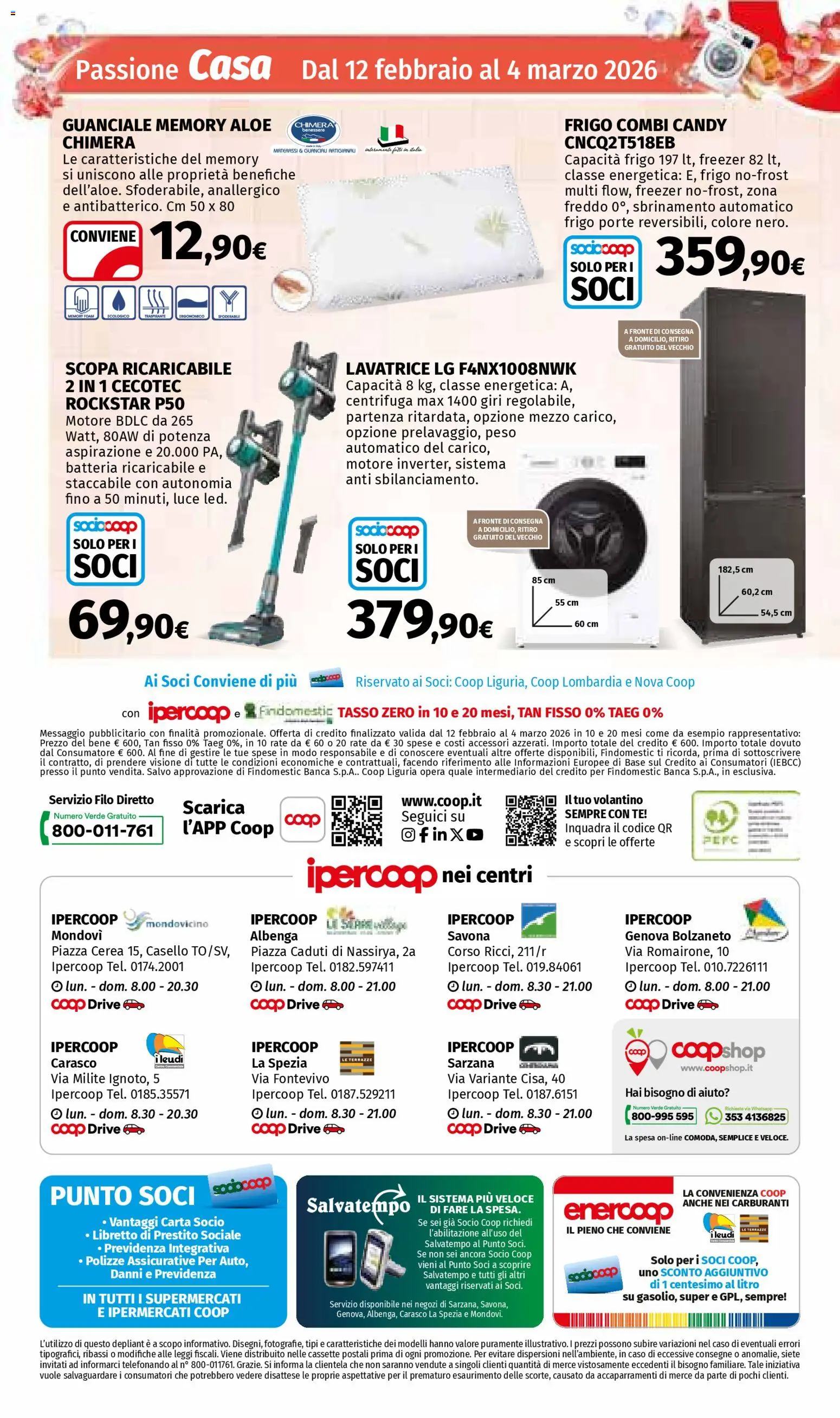 Volantino Ipercoop del 12.02.2026 | Pagina: 12 | Prodotti: Centrifuga, Freezer, Lavatrice, Batteria