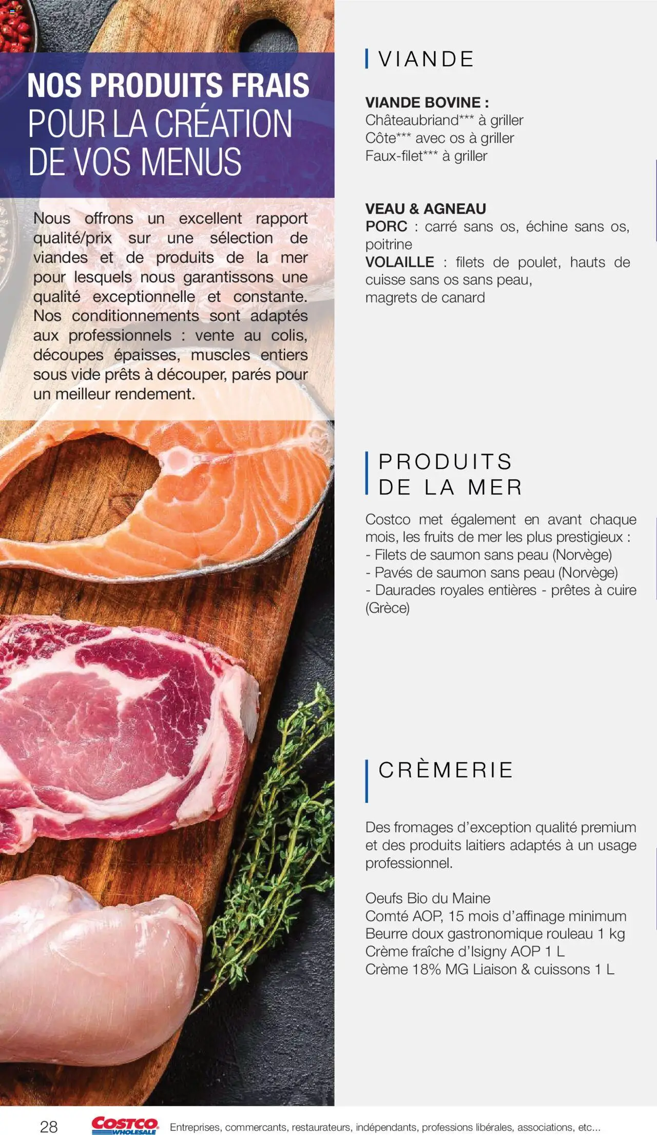  | Page: 28 | Produits: Fruits de mer, Beurre, Beurre doux, Magrets de canard