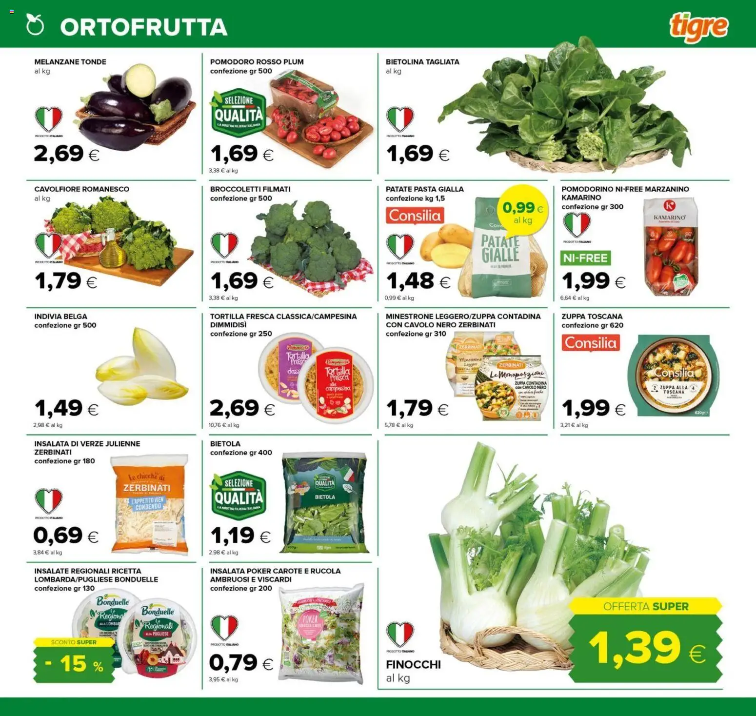 Volantino Tigre del 12.02.2026 | Pagina: 3 | Prodotti: Minestrone, Patate, Pasta, Cavolfiore