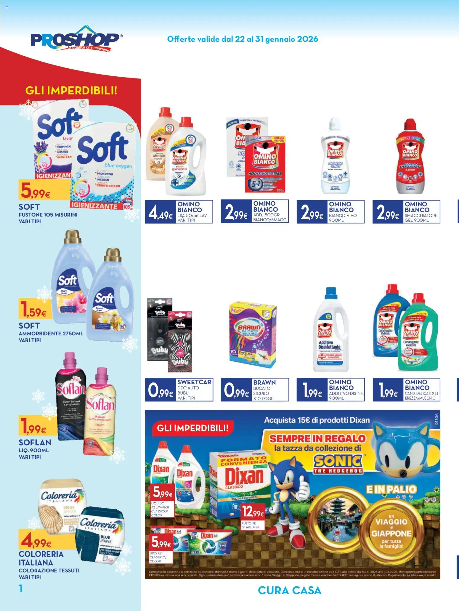 Volantino Proshop del 22.01.2026 | Pagina: 2 | Prodotti: Ammorbidente, Candeggina, Jeans, Data
