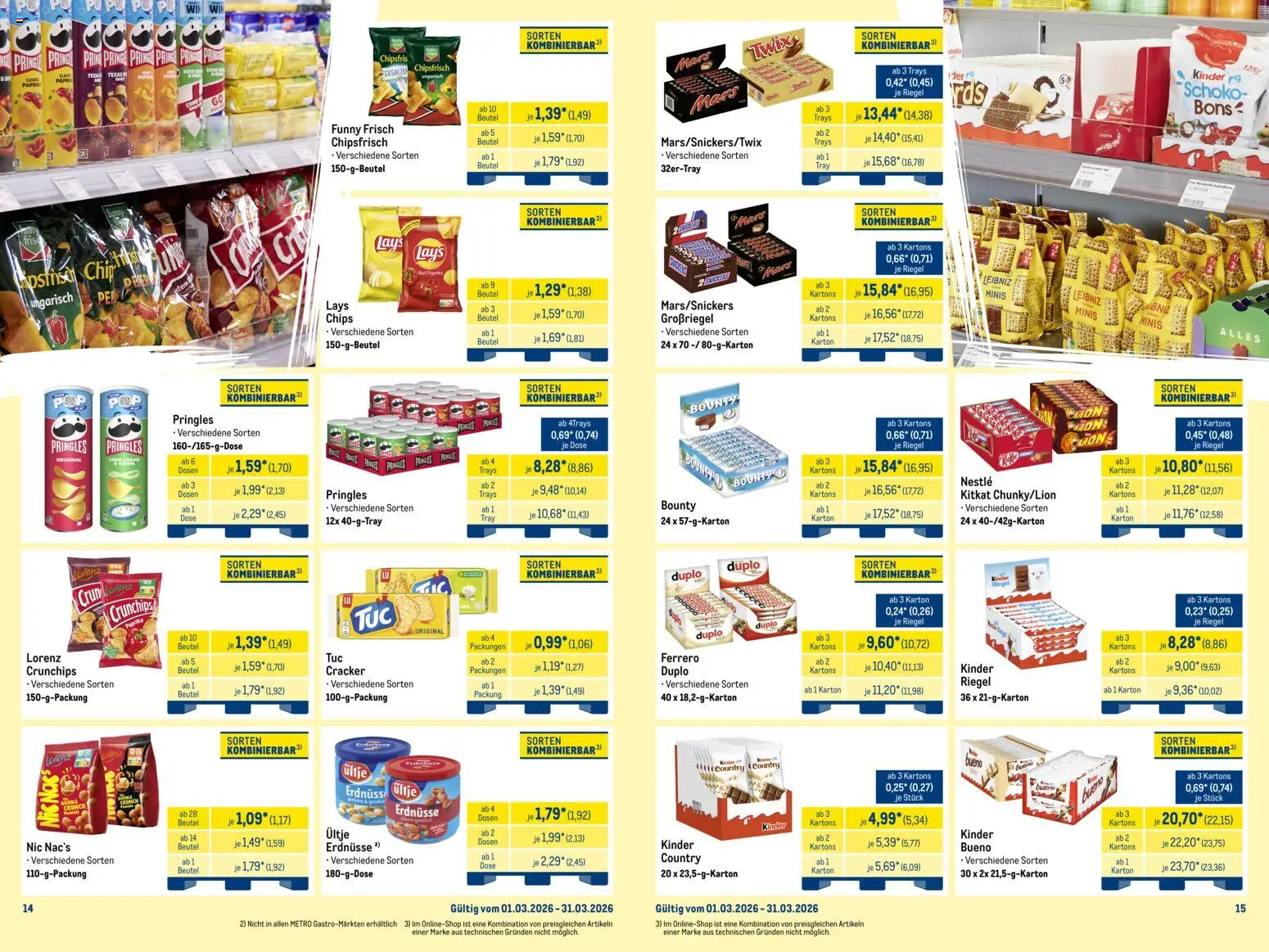 Metro Monats-Mix – gültig ab 01.03.2026 | Seite: 8 | Produkte: Erdnüsse, Mars, Paprika, Lorenz crunchips