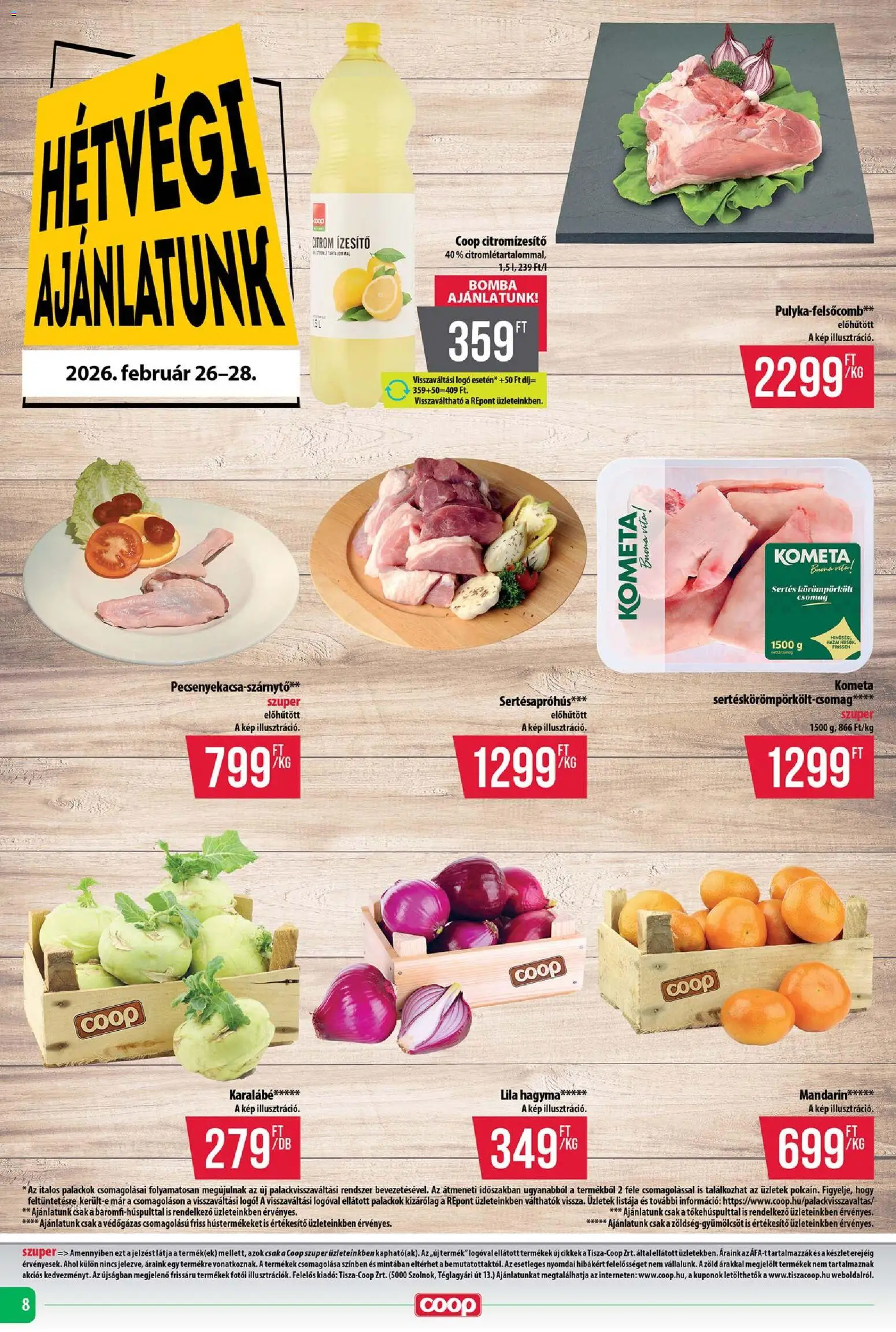 COOP akciós ujság - amely érvényes a következő dátumtól: 26.02.2026 | Oldal: 8 | Termékek: Mandarin, Hagyma
