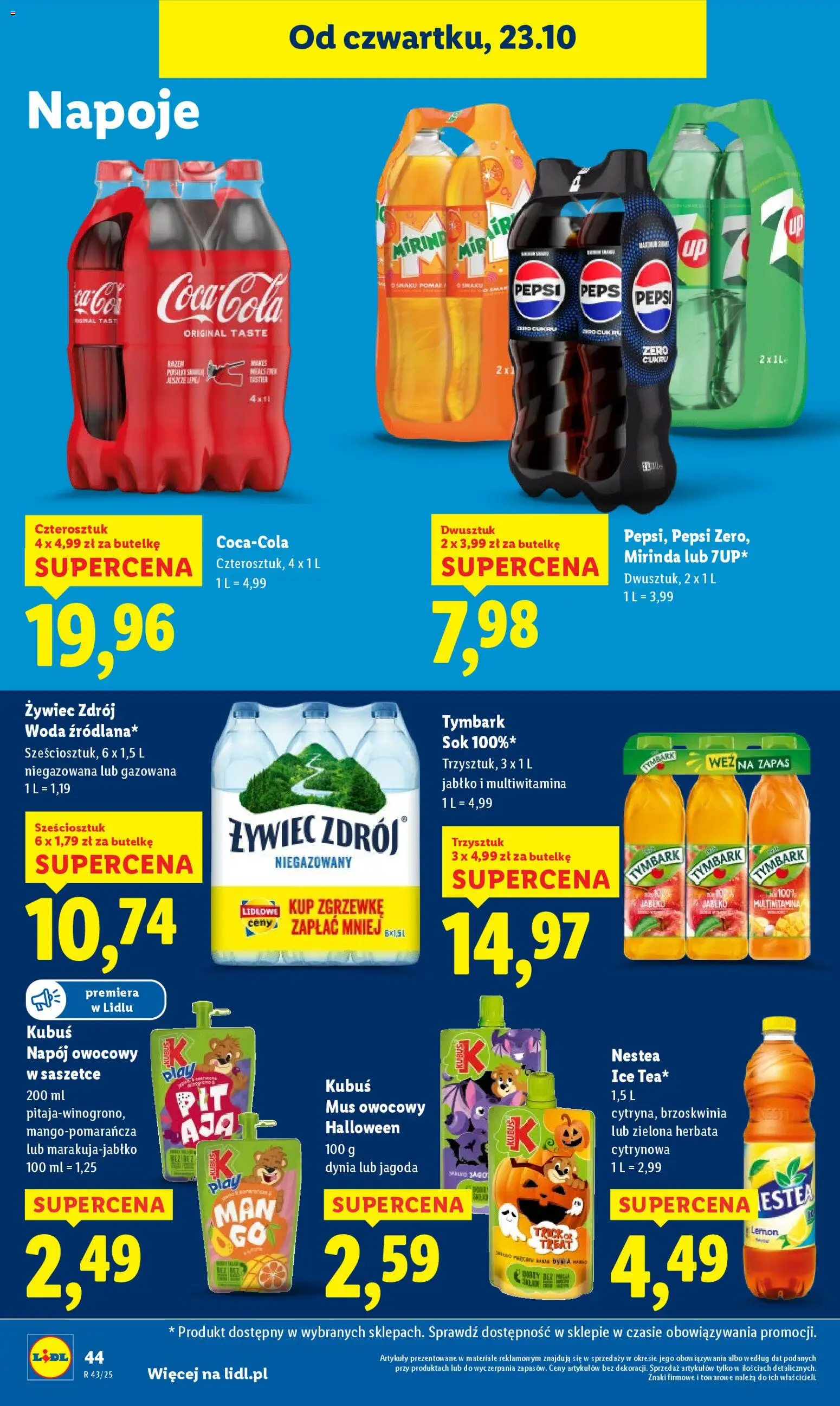 Lidl Gazetka od 23.10.2025 | Strona: 48 | Produkty: Napoje, Pepsi, Sok, Herbata
