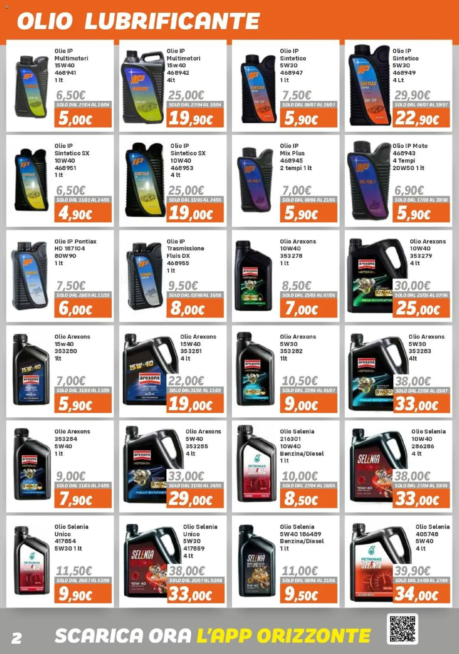 Volantino Orizzonte del 15.04.2026 | Pagina: 2 | Prodotti: Lubrificante, Olio