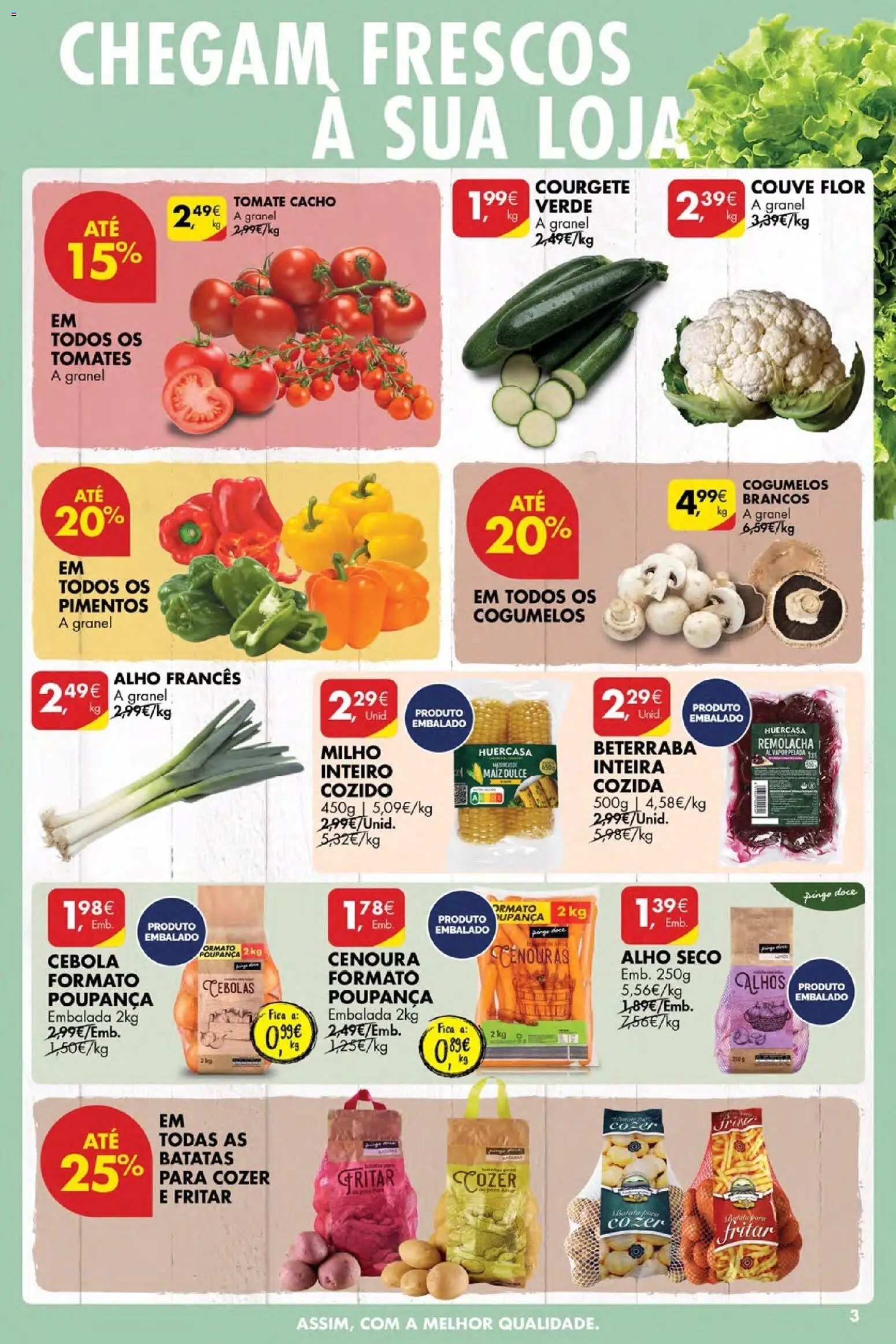 Pingo Doce Poupe Esta Semana Açores │ válido de 07.01.2026 | Página: 3 | Produtos: Alho francês, Cebola, Tomates, Couve