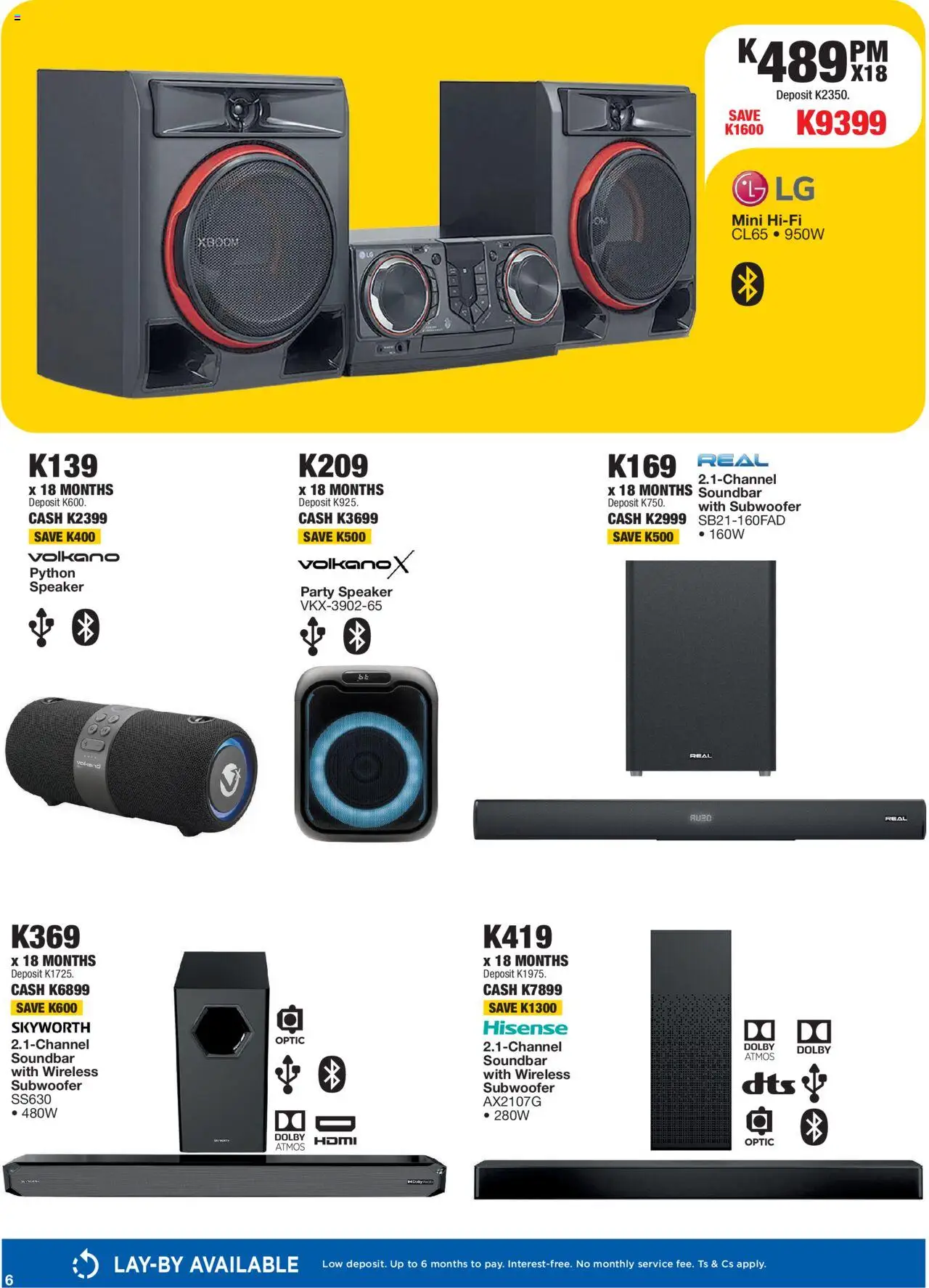 New OK Furniture catalogue – valid from 17.09.2025 | Page: 6 | Products: Speaker, Soundbar, Subwoofer