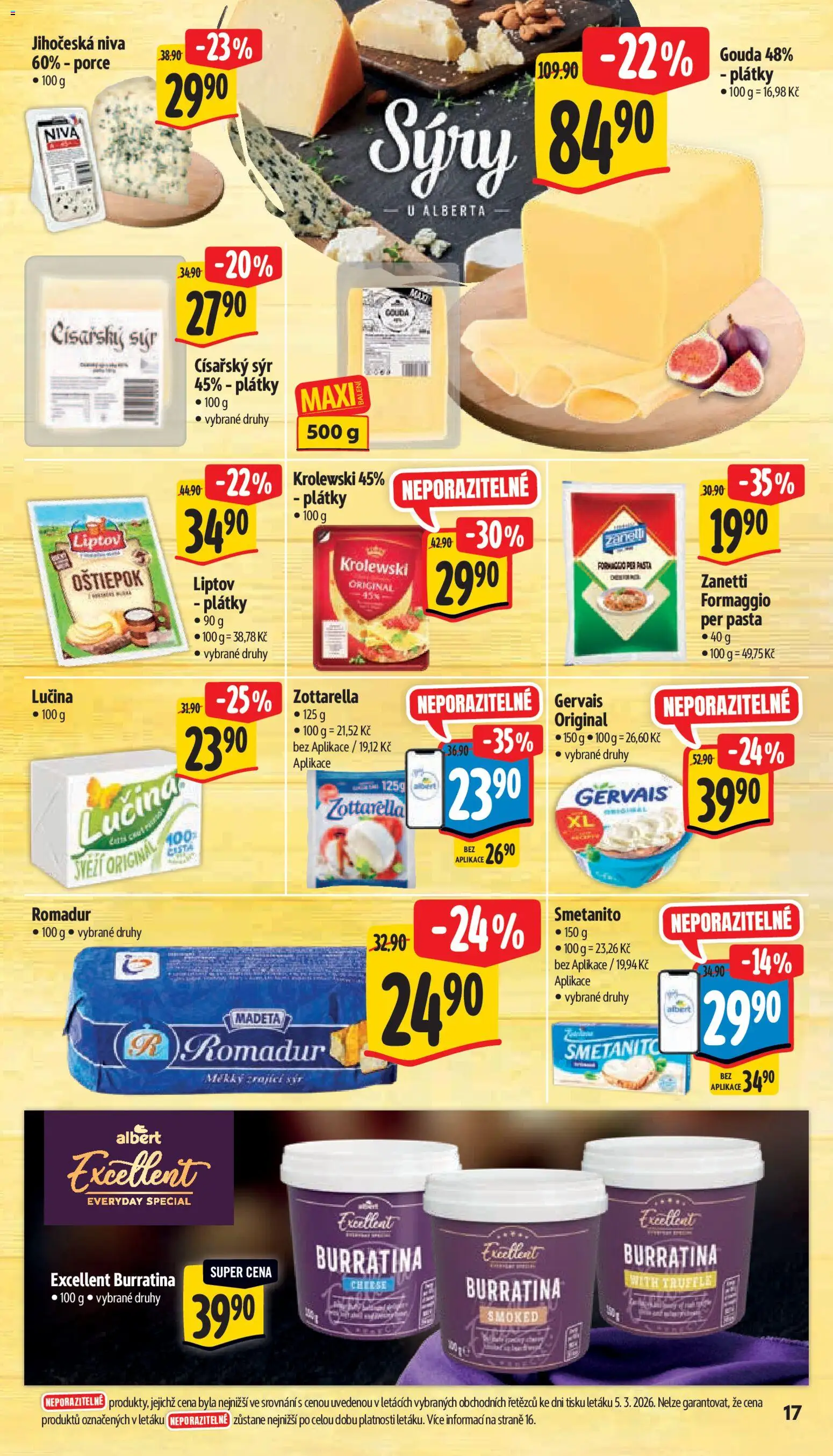 Albert leták - Supermarket od 11.03.2026 | Strana: 25 | Produkty: Gouda, Sýr, Lučina, Niva