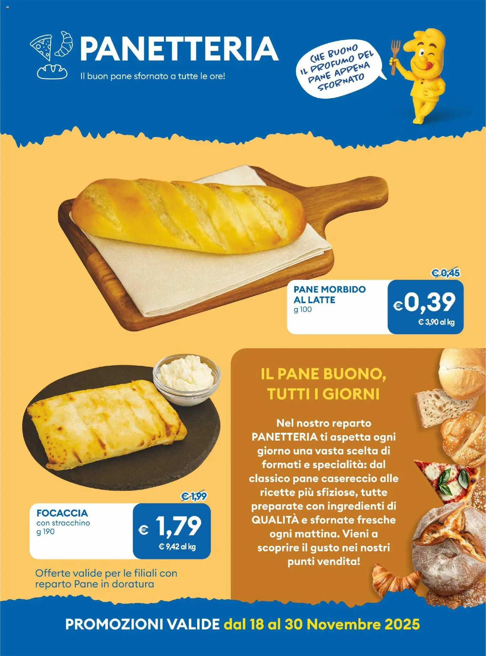 Volantino MD Discount del 18.11.2025 | Pagina: 27 | Prodotti: Pane, Focaccia, Stracchino, Profumo