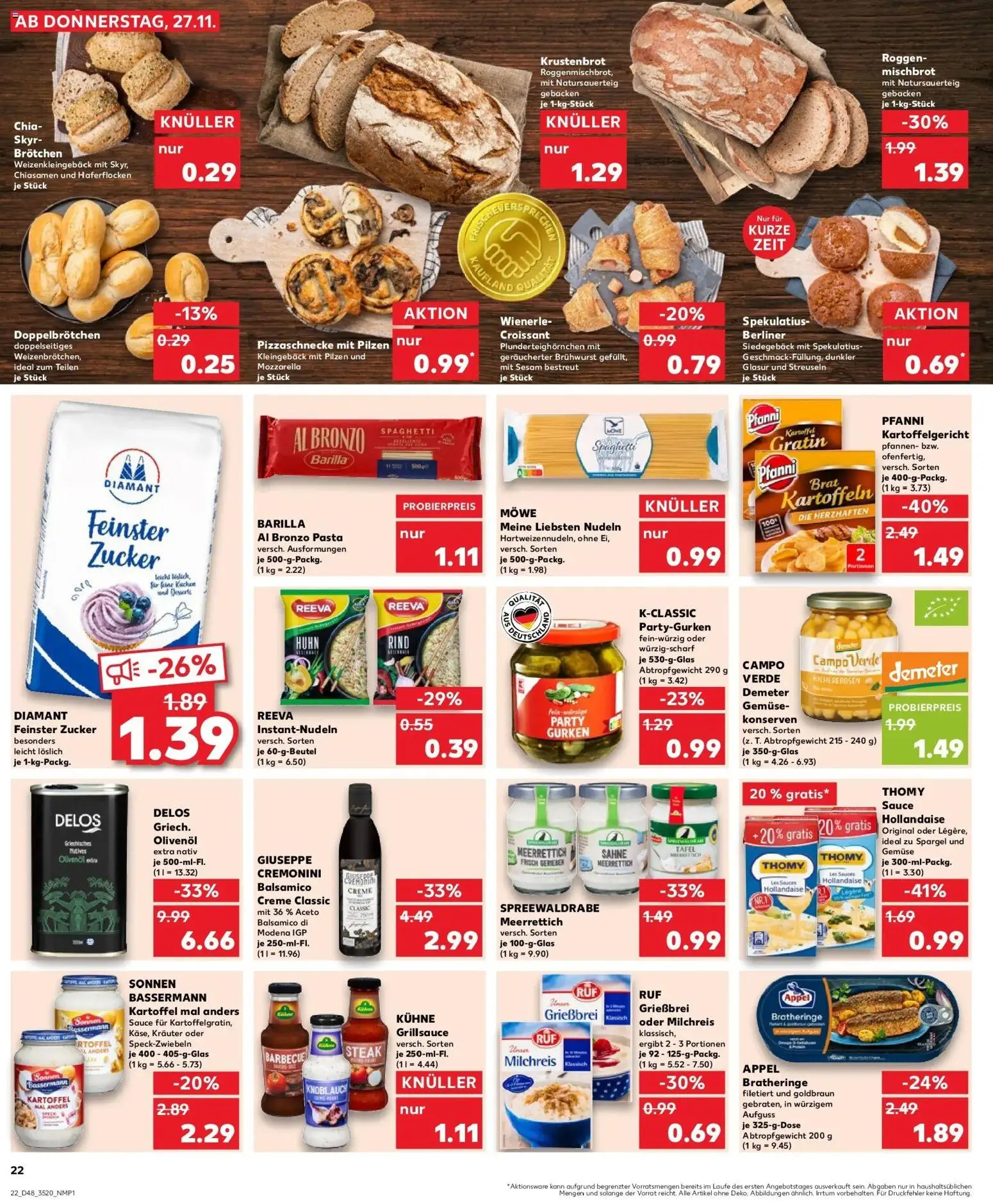 Kaufland prospekt Oranienburg	 – gültig ab 30.11.2025 | Seite: 22 | Produkte: Grill, Barilla, Zucker, Sahne