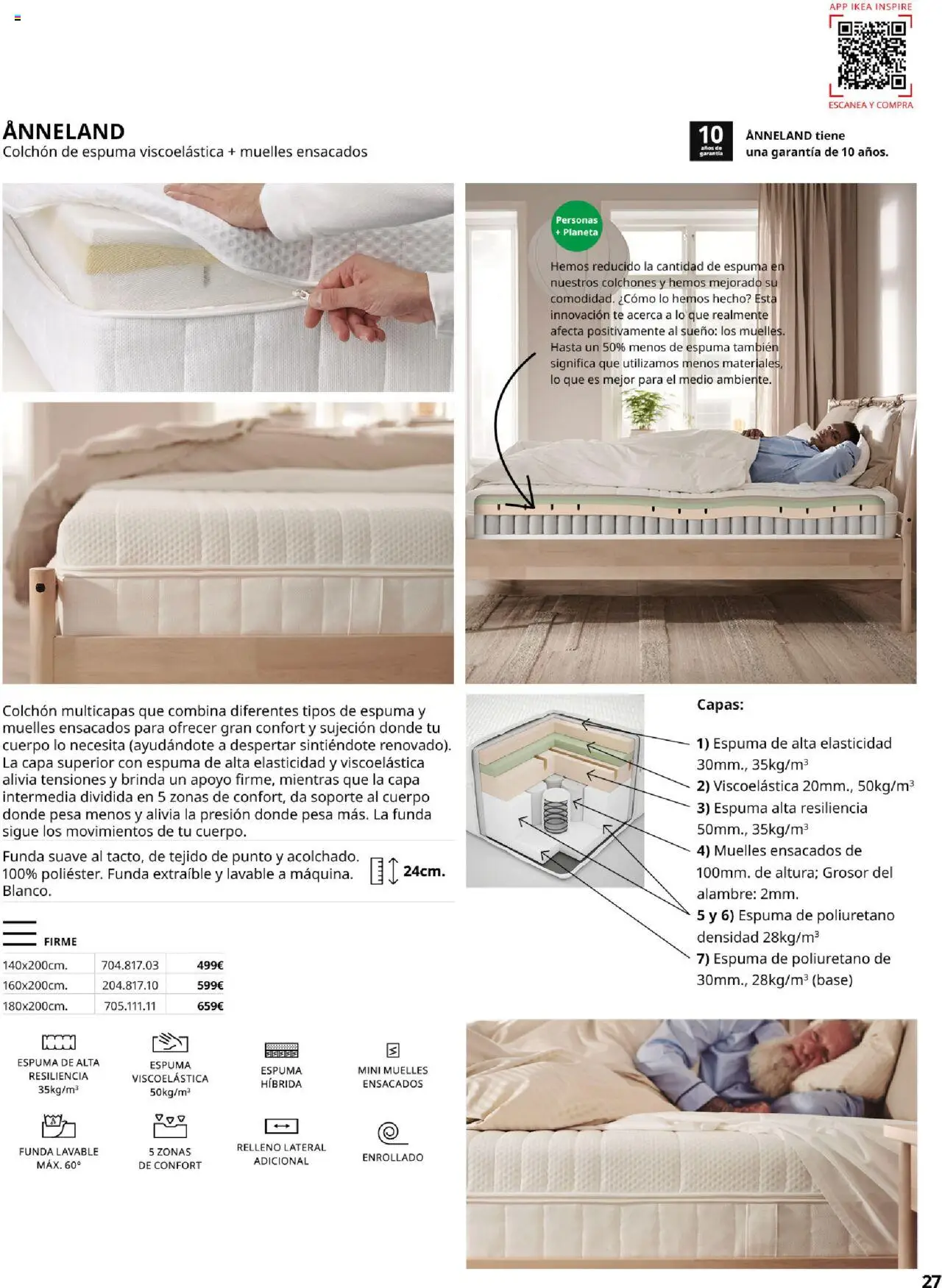 Catálogo IKEA Confort │ válido desde el 04.02.2025 | Página: 27 | Productos: Té, Colchon, Funda