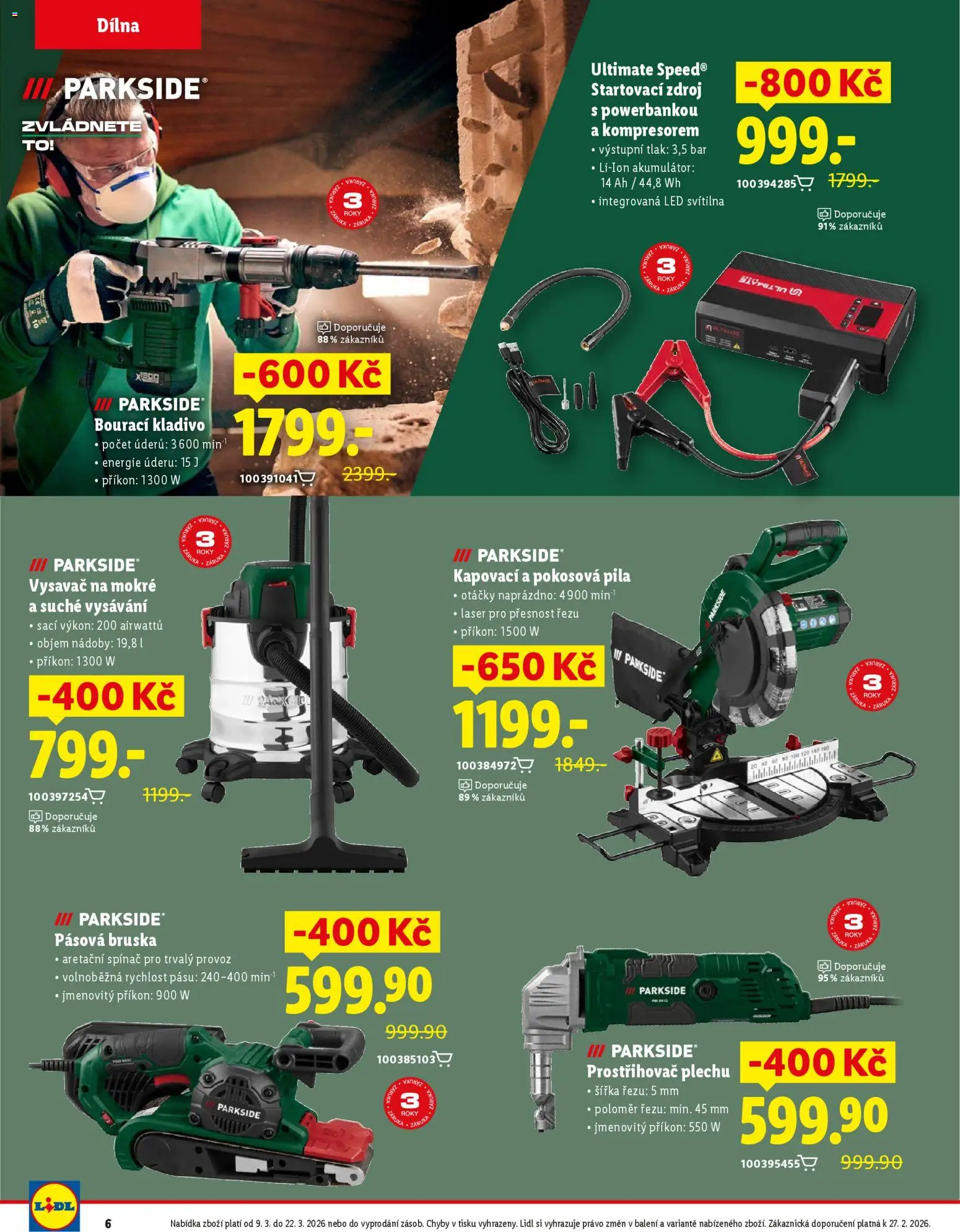 Lidl magazín od 09.03.2026 | Strana: 6 | Produkty: Pokosová pila, Kladivo, Ultimate Speed, Svítilna