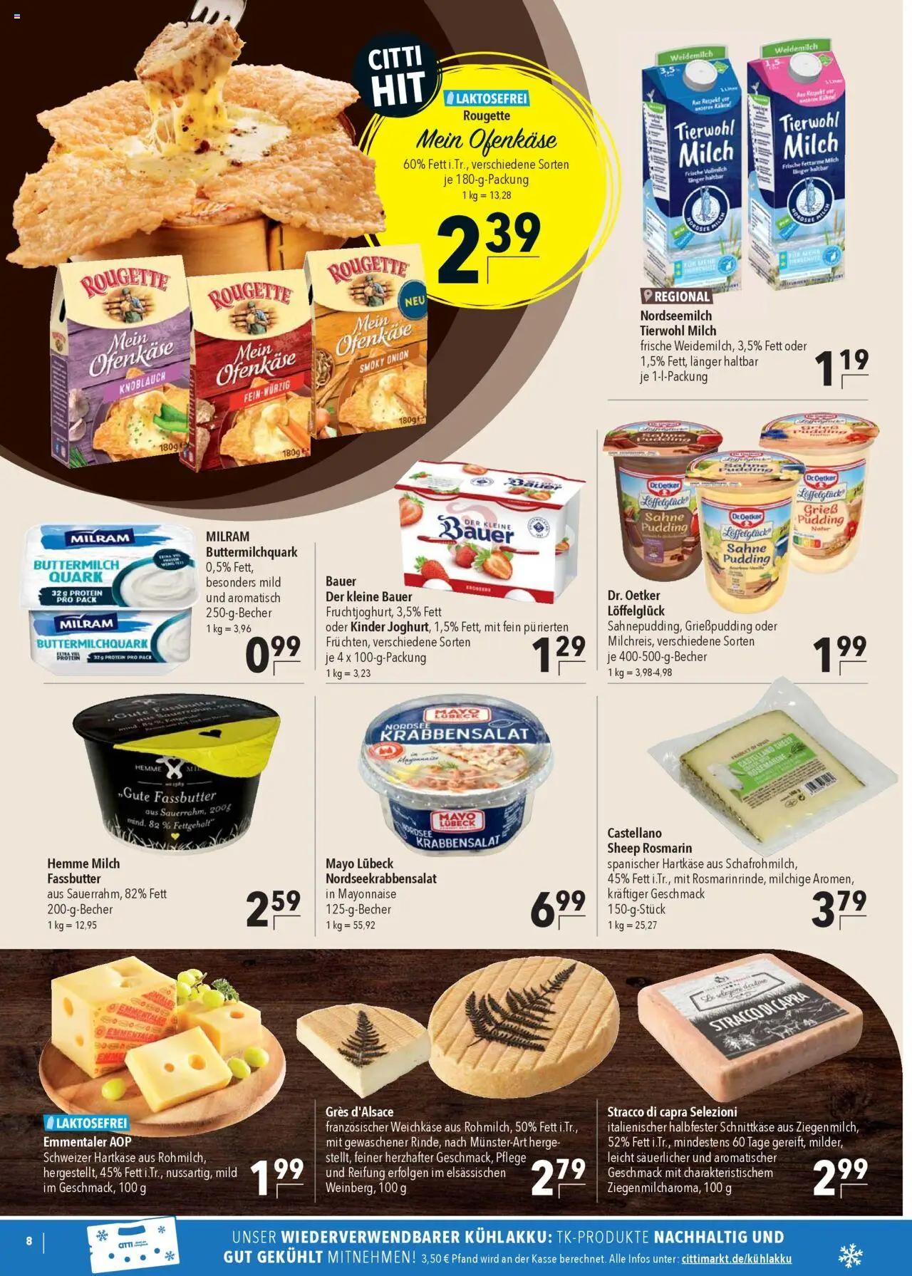 CITTI Markt Prospekt 	 – gültig ab 08.10.2025 | Seite: 8 | Produkte: Buttermilch, Mayonnaise, Knoblauch, Sahne