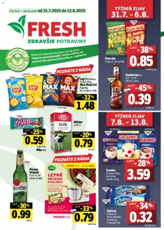 Fresh Stredné a západné Slovensko - náhľad platný od 31.07.2025
