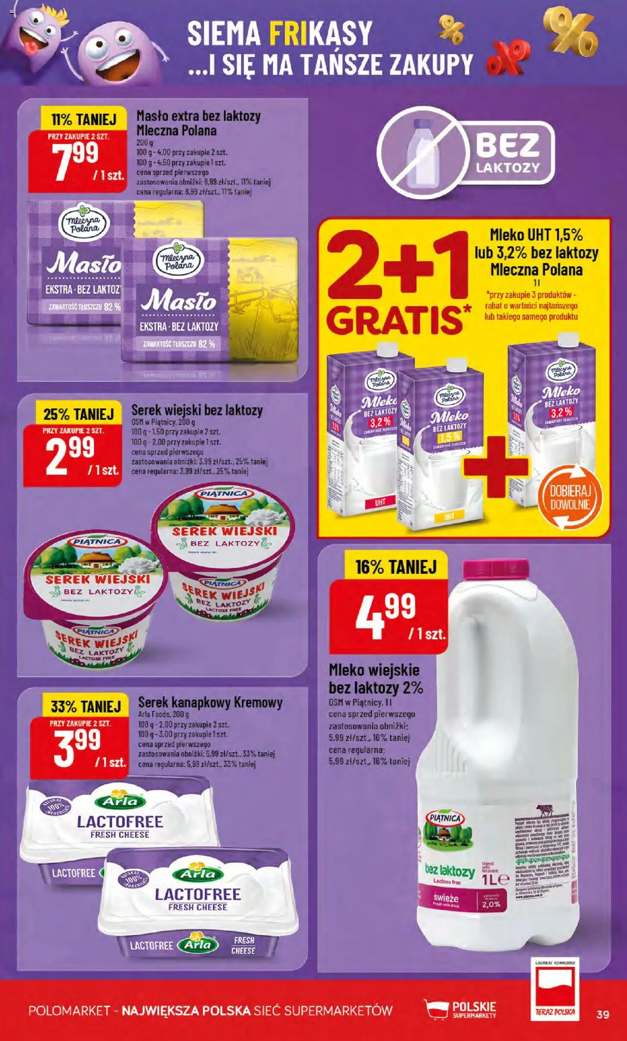 POLOmarket Gazetka od 17.09.2025 | Strona: 39 | Produkty: Serek kanapkowy, Por, Serek wiejski, Mleko