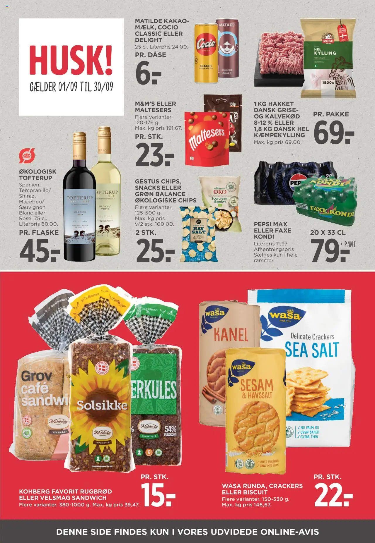 Meny tilbudsavis – gyldig fra 19.09.2025 | Side: 7 | Produkter: Kakao, Faxe Kondi, Rugbrød, Pepsi Max