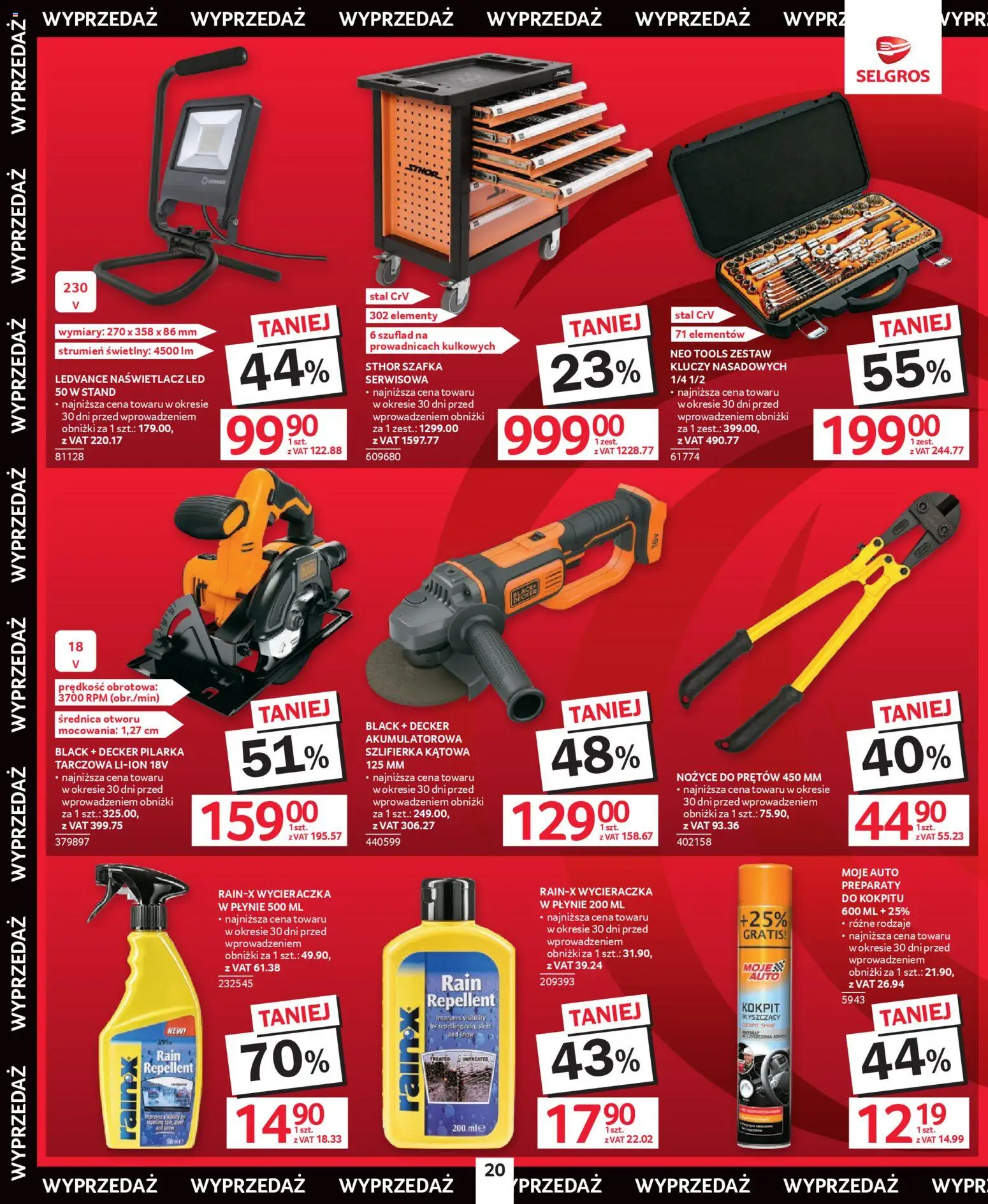 Selgros cash&carry Gazetka - Świąteczna Wyprzedaż od 08.01.2026 | Strona: 20 | Produkty: Wycieraczka, Szlifierka