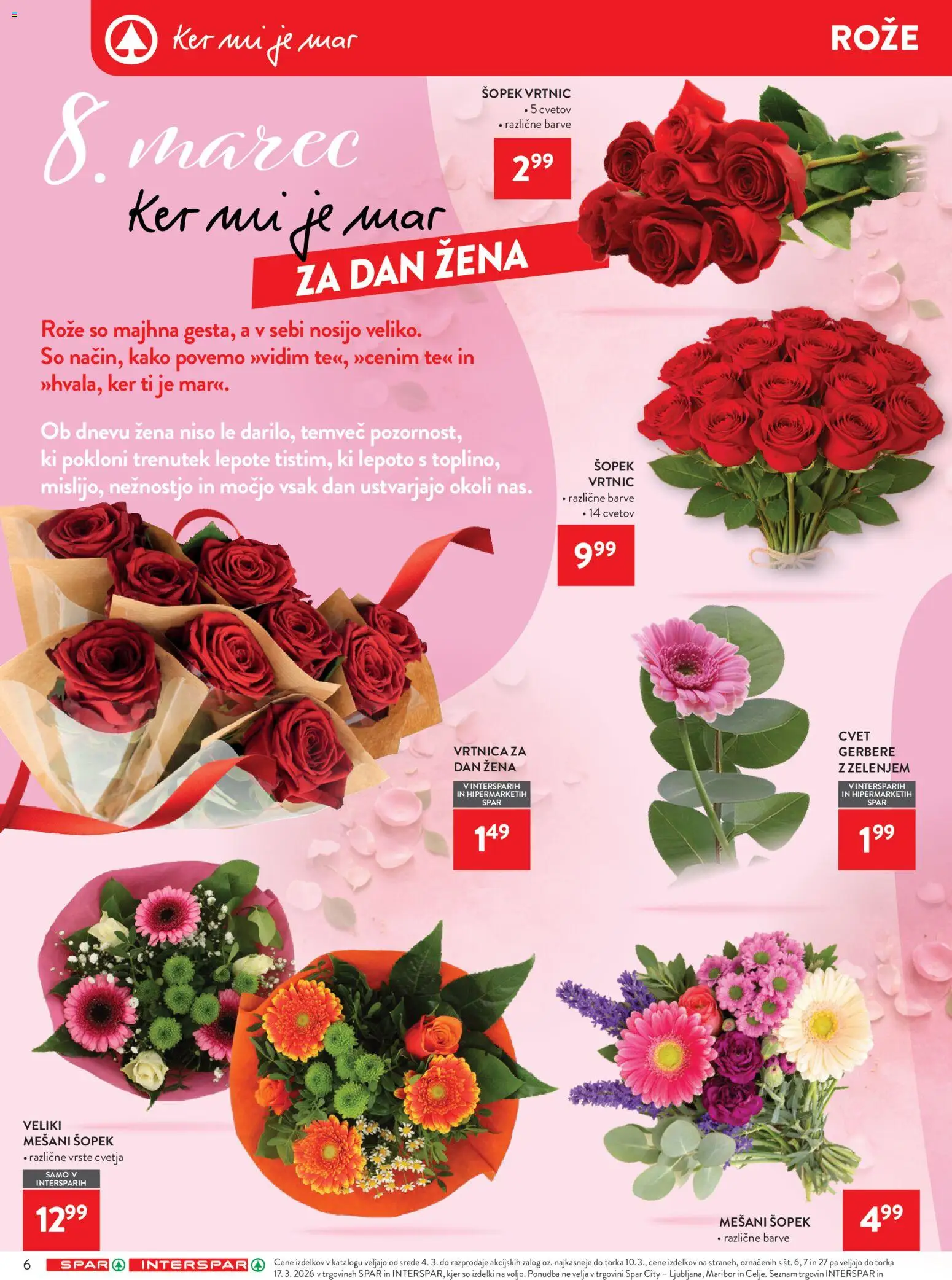 Novi Spar katalog ponudbe – veljaven od 04.03.2026 | Stran: 6 | Izdelki: Šopek