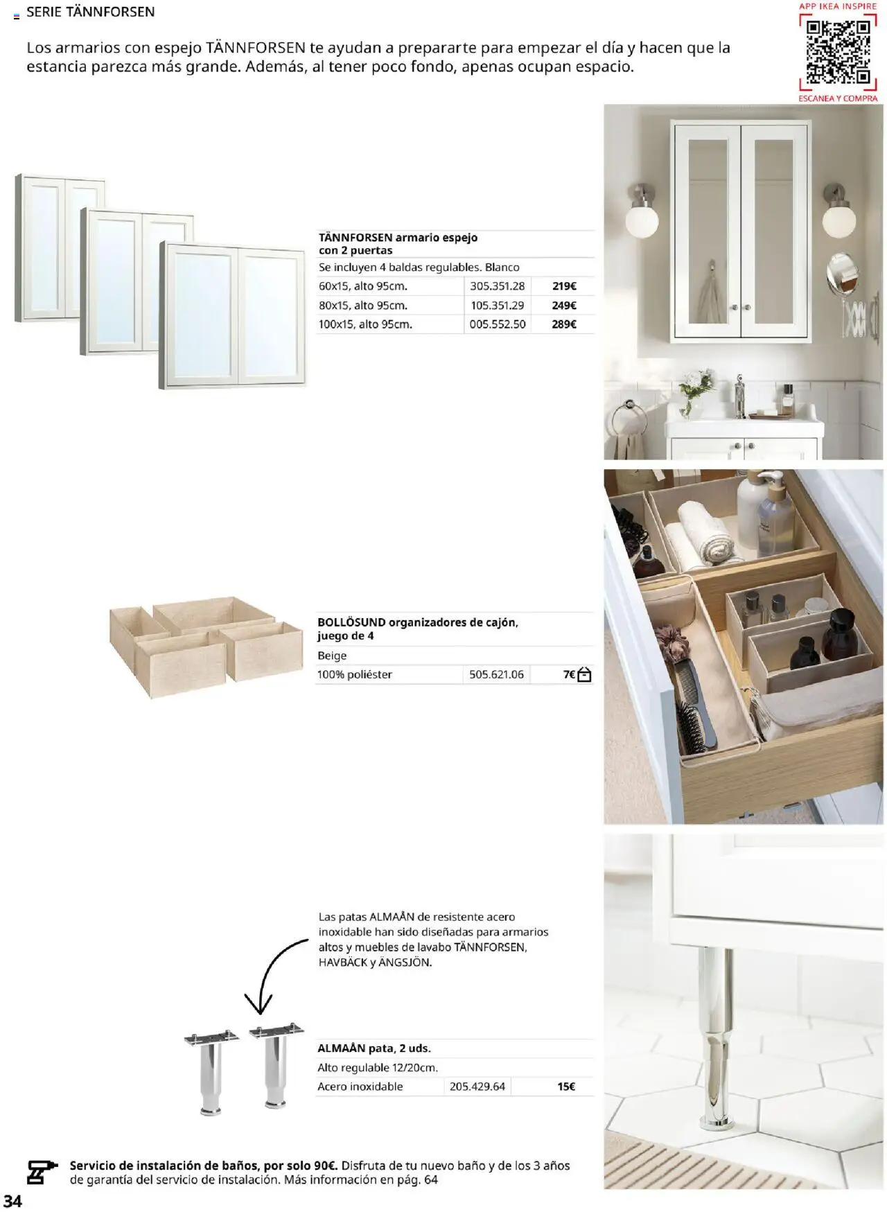Catálogo IKEA Baňos │ válido desde el 04.02.2025 | Página: 34 | Productos: Té, Muebles, Baño, Espejo