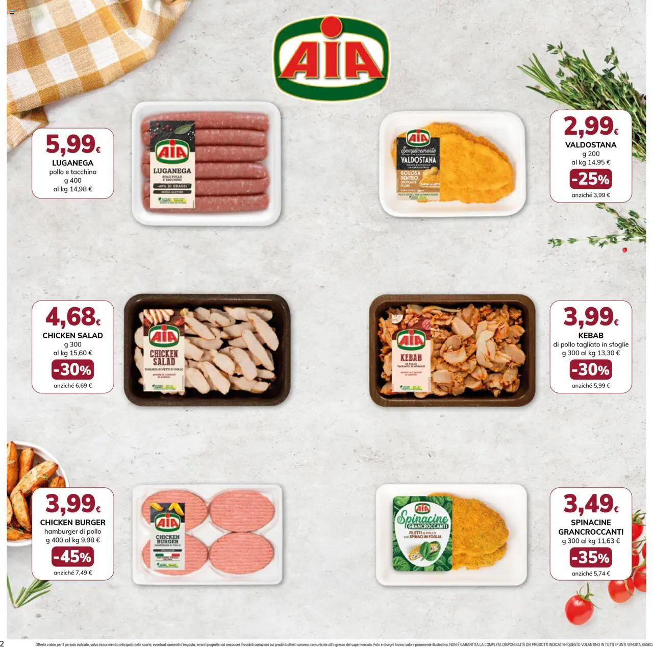 Volantino Basko del 12.08.2025 | Pagina: 2 | Prodotti: Pollo, Tacchino, Spinaci, Hamburger