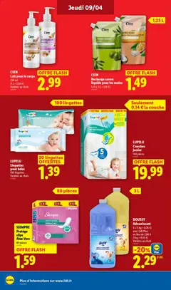 LIDL - Prévisualisation de SIEMPRE Protège slips Aloe Vera, 80 pièces valide à partir de 09.04.2026 | Page: 20 | Produits: Savon, Adoucissant, Lait, Thé